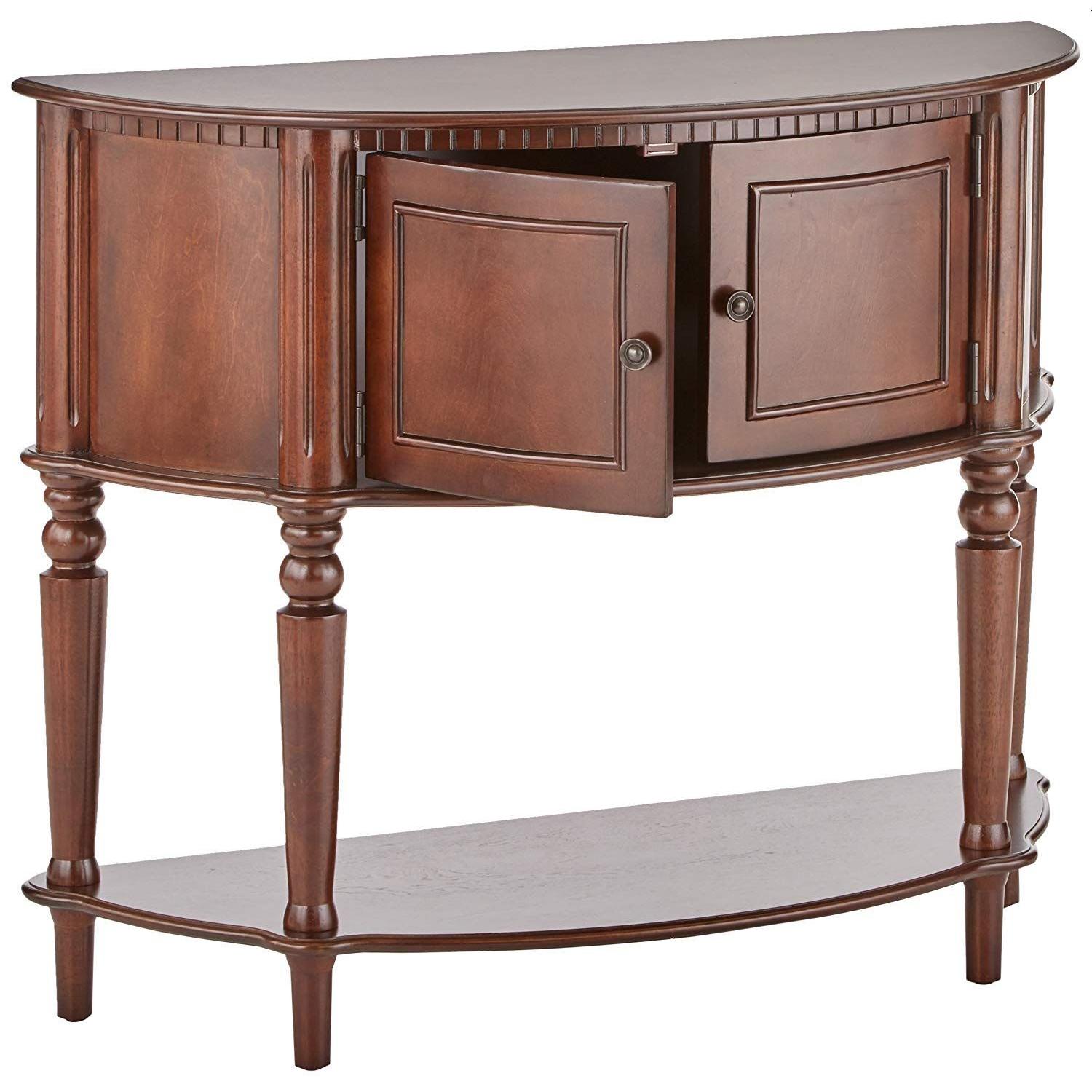 Brown Console Table w/ 2Door & Shelf AptDeco