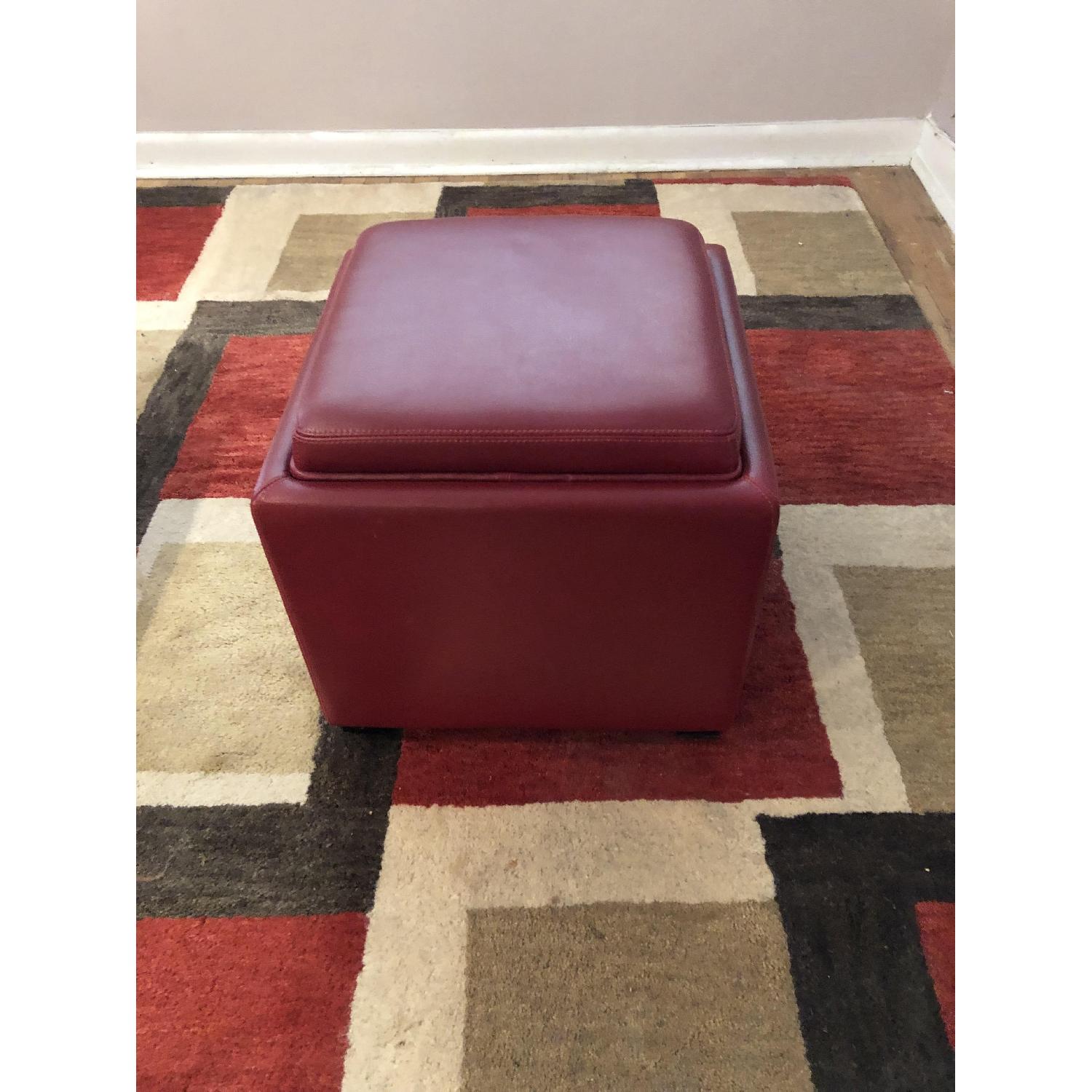 Crate & Barrel Leather Storage Ottomans - image-2