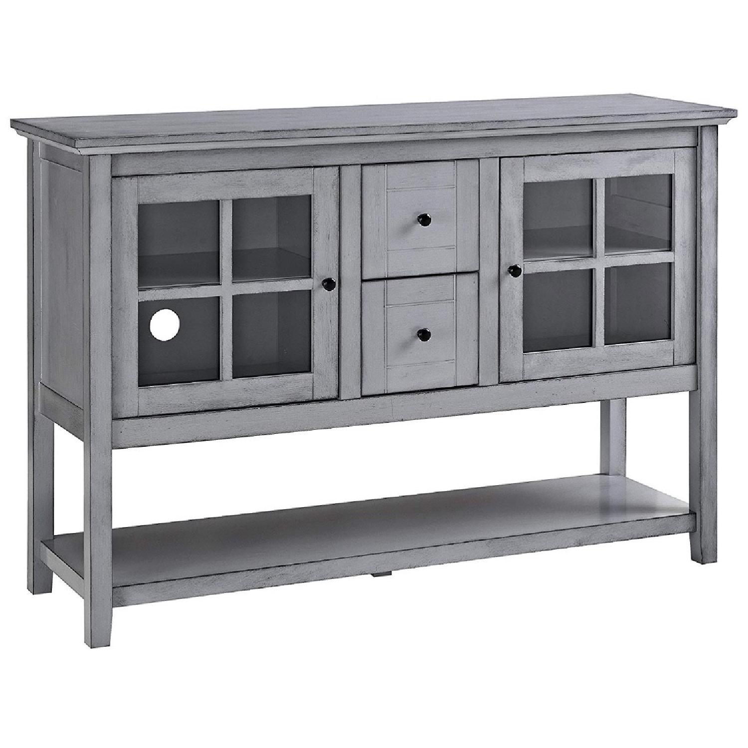 Walker Edison Wood Console Table/Buffet in Antique Grey - AptDeco