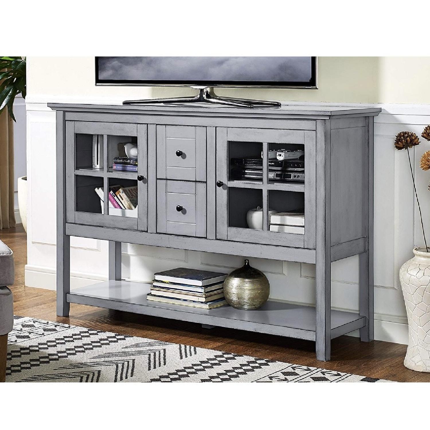 Walker Edison Wood Console Table/Buffet in Antique Grey - AptDeco