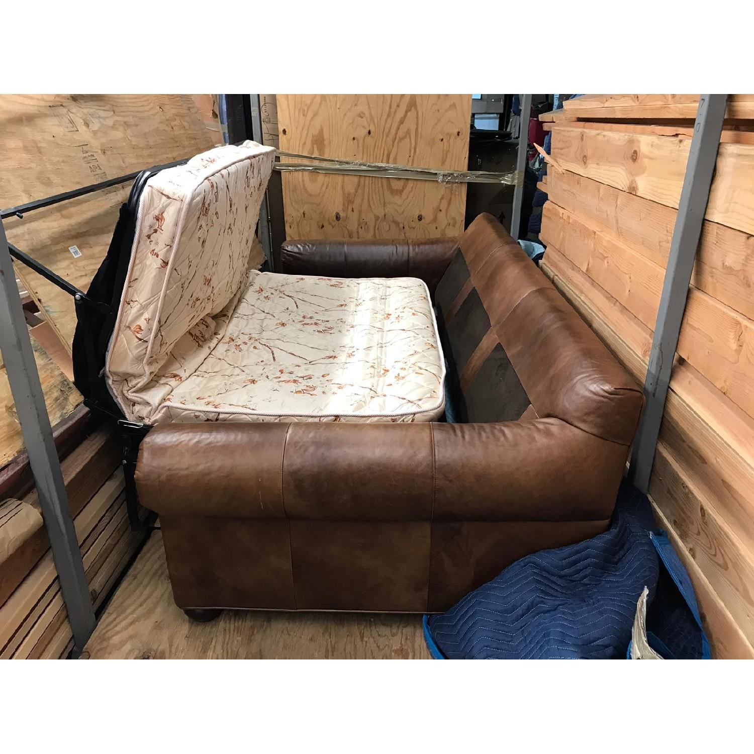 Restoration Hardware Lancaster Leather Sleeper Sofa - AptDeco