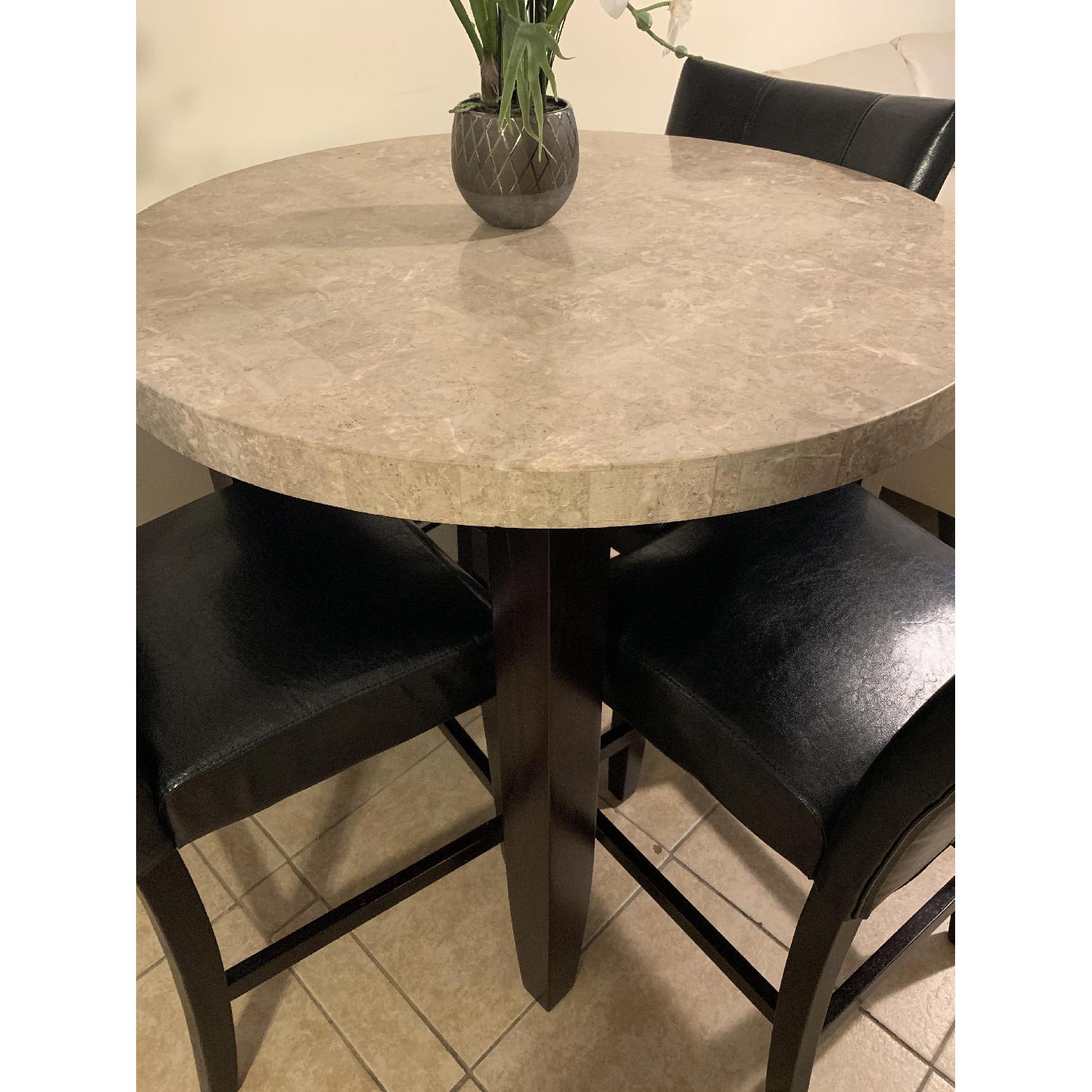 Bob's Marble Top Bar Height Table w/ 4 Stools - image-1