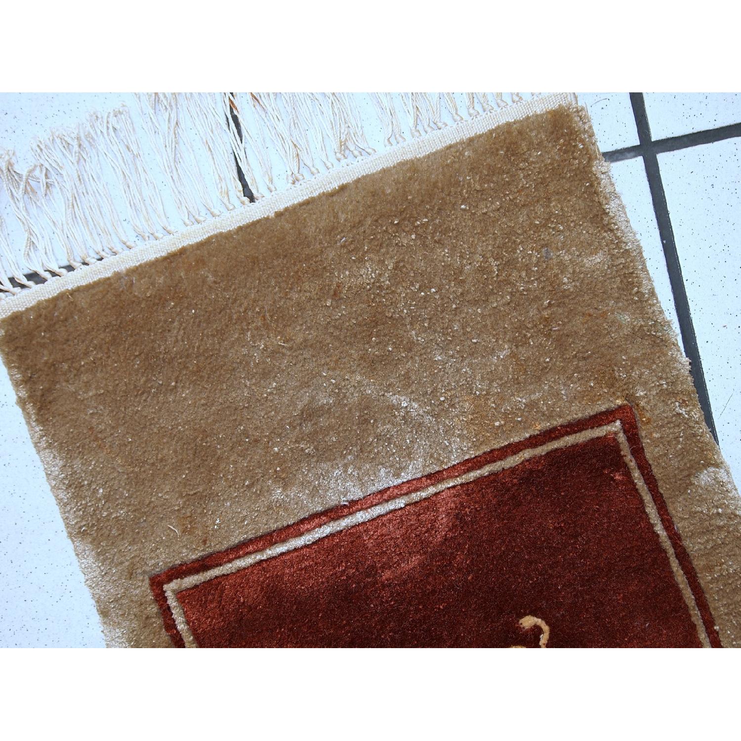 Vintage Handmade Art Deco Chinese Silk Rug - image-5