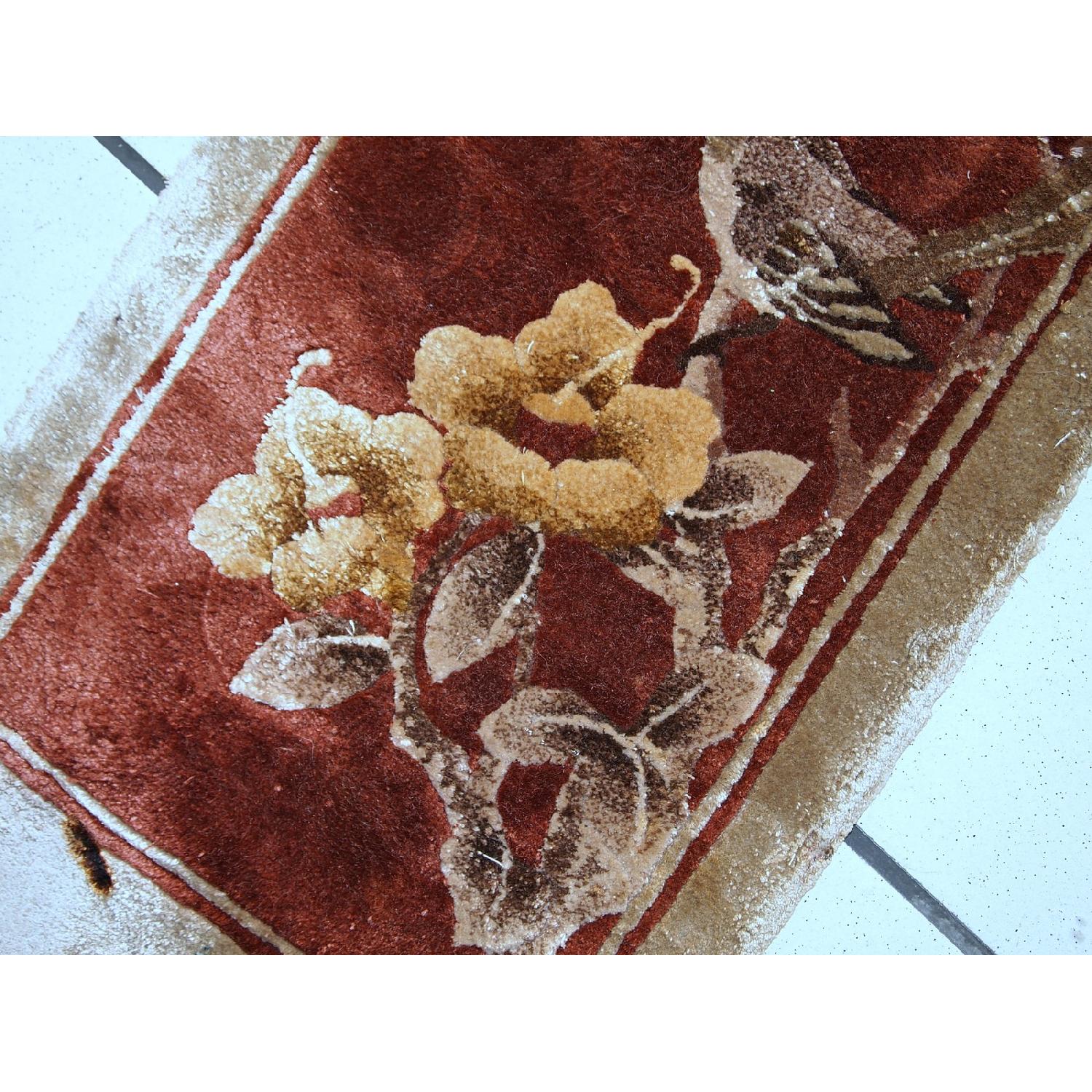 Vintage Handmade Art Deco Chinese Silk Rug - image-6