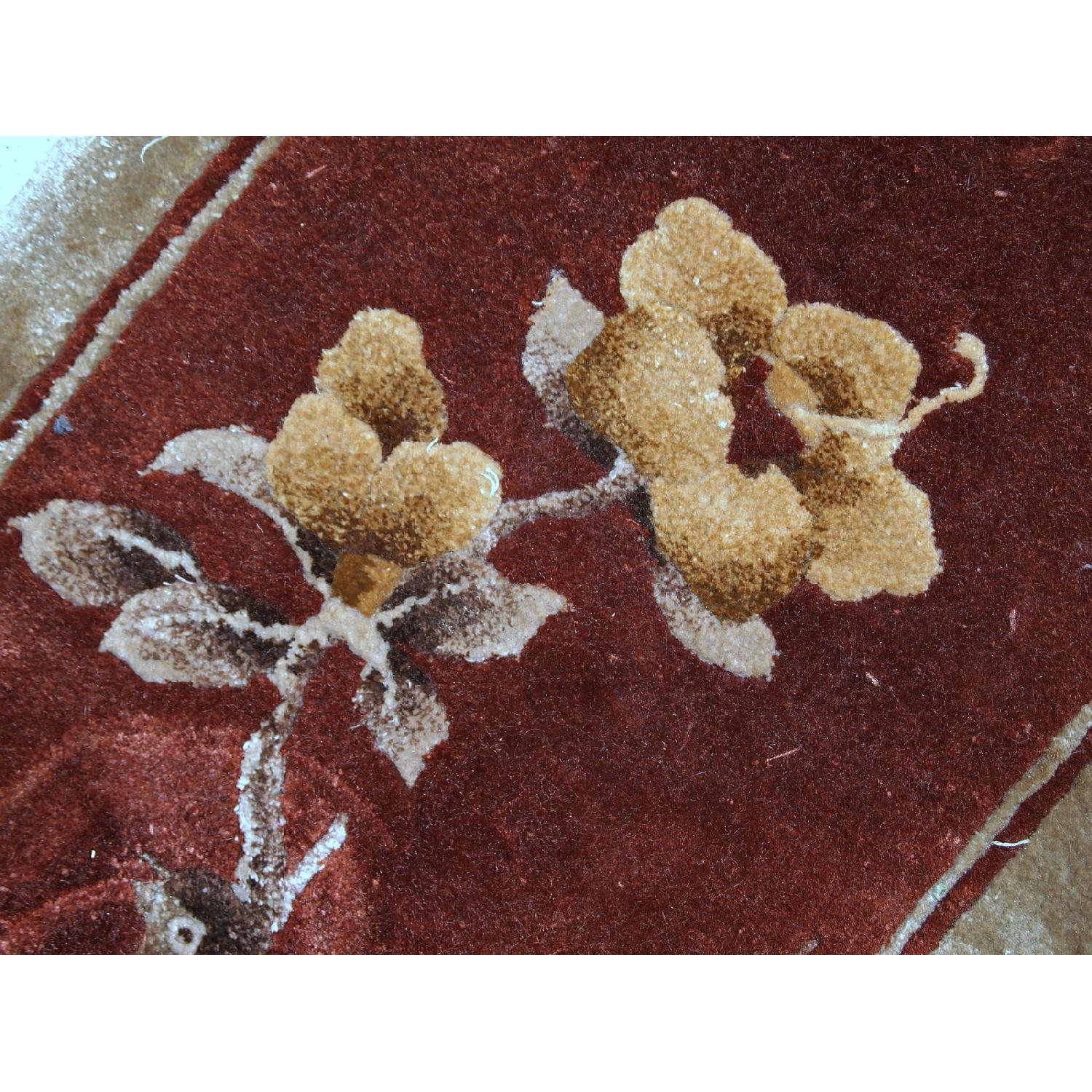 Vintage Handmade Art Deco Chinese Silk Rug - image-8