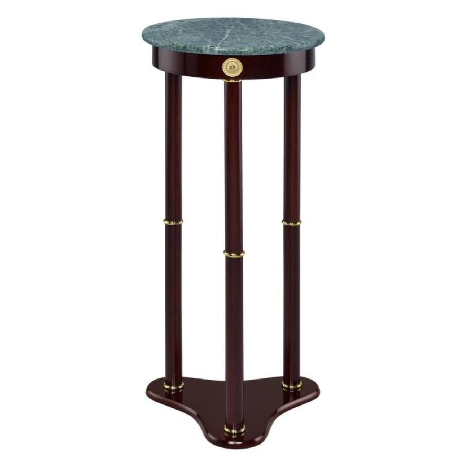 Round Plant Stand w/ Green Faux Marble Top AptDeco