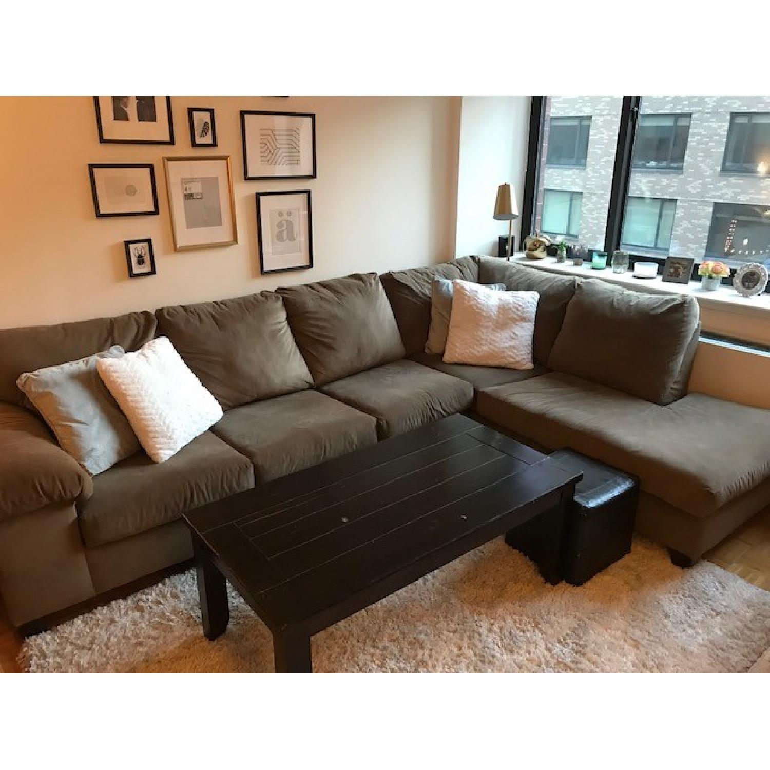 Beige Fabric 2-Piece Sectional Sofa - image-3