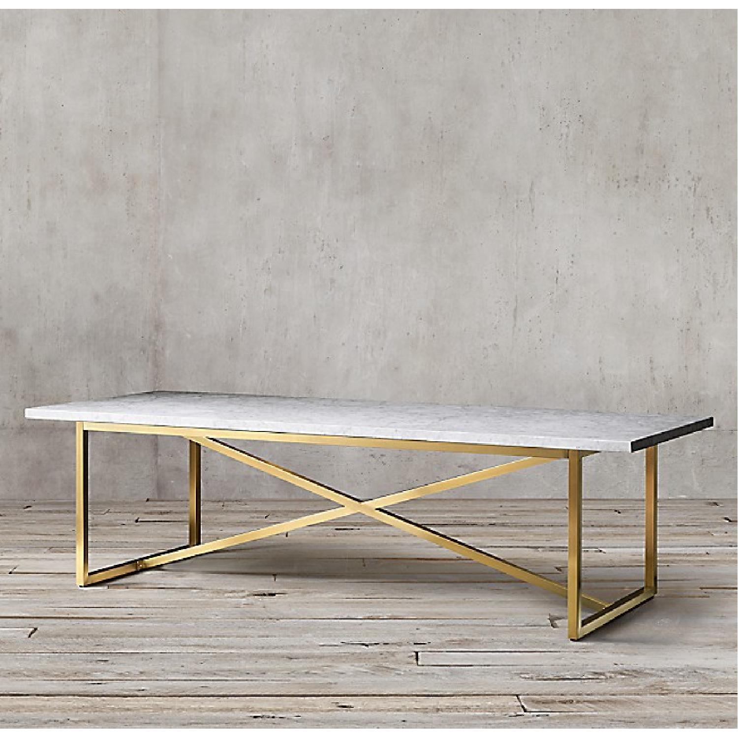 Restoration Hardware Marble Dining Table - image-1