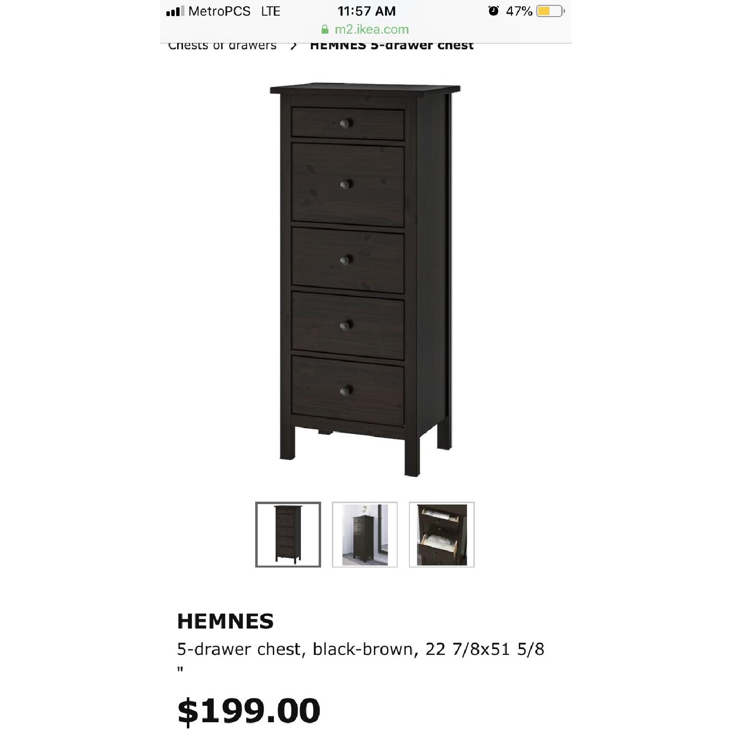 IKEA ヘムネス　チェスト　5段 Ikea Hemnes 5 Drawer Chest - AptDeco