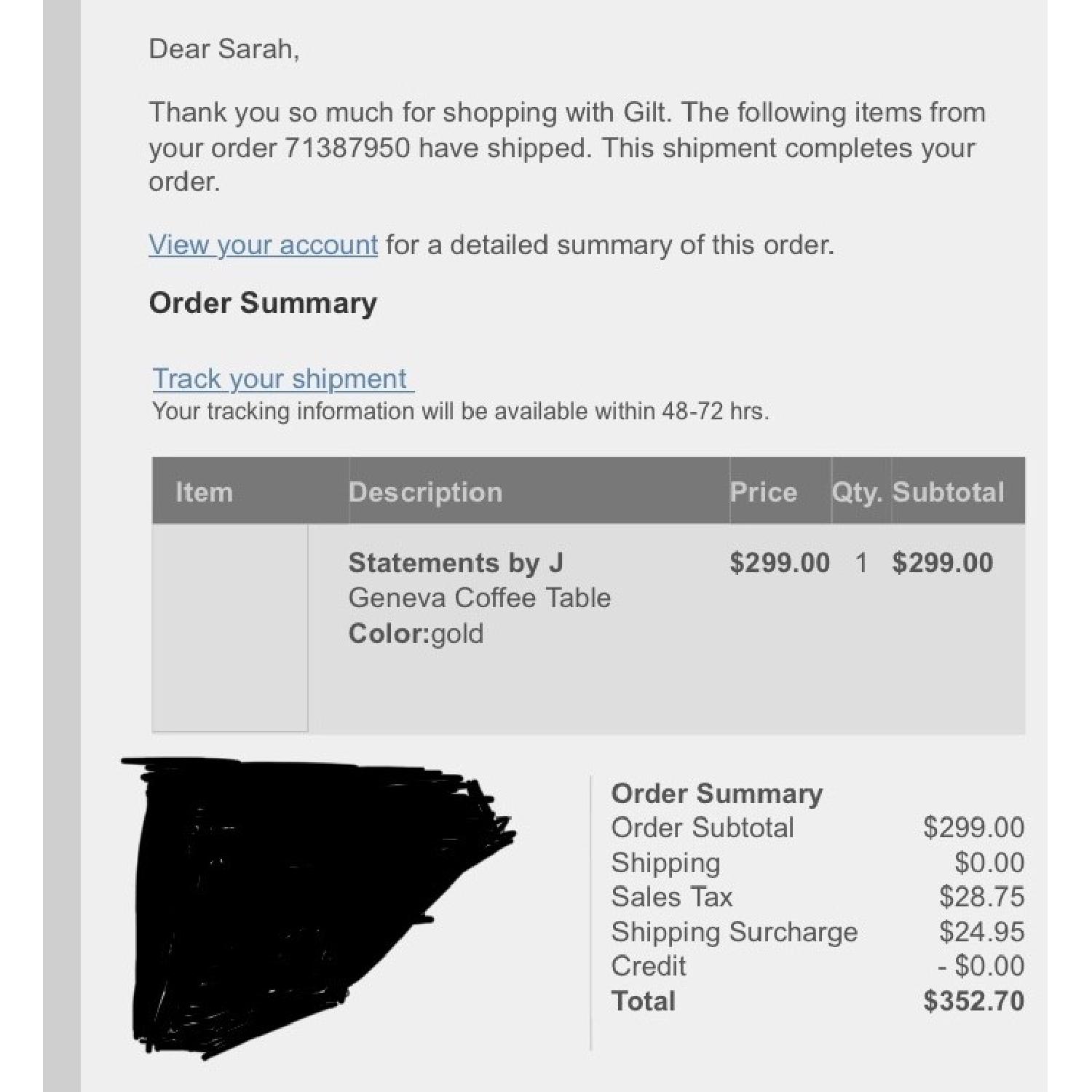 Geneva Square Gold Coffee Table - image-14