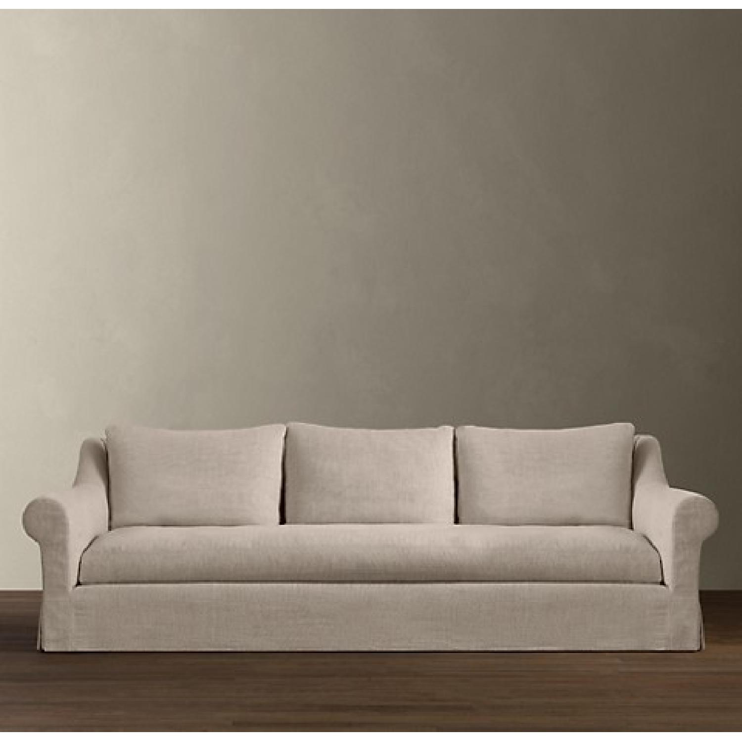 Restoration Hardware Belgian Roll Arm Slipcovered Sofa - image-4