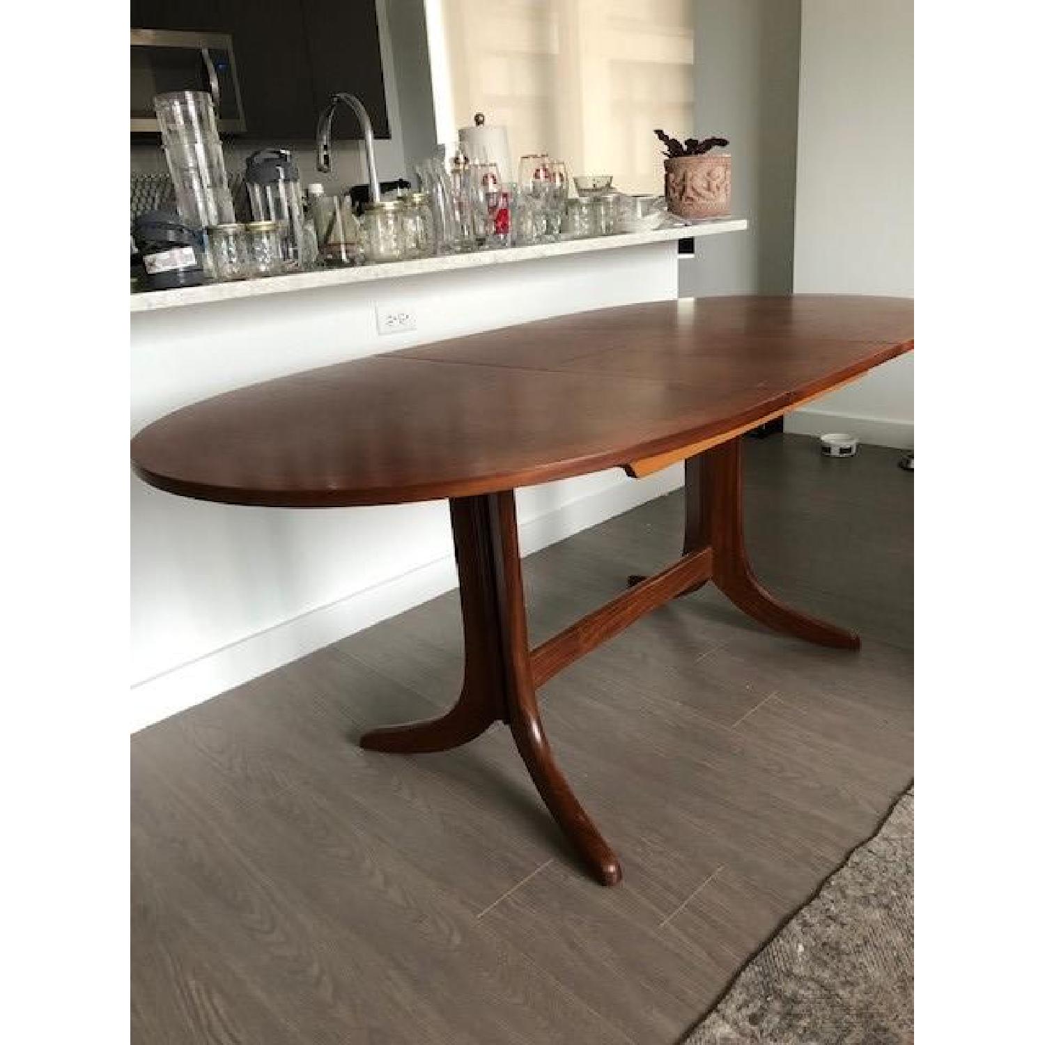 Mid Century Modern Expandable Solid Wood Dining Table Aptdeco