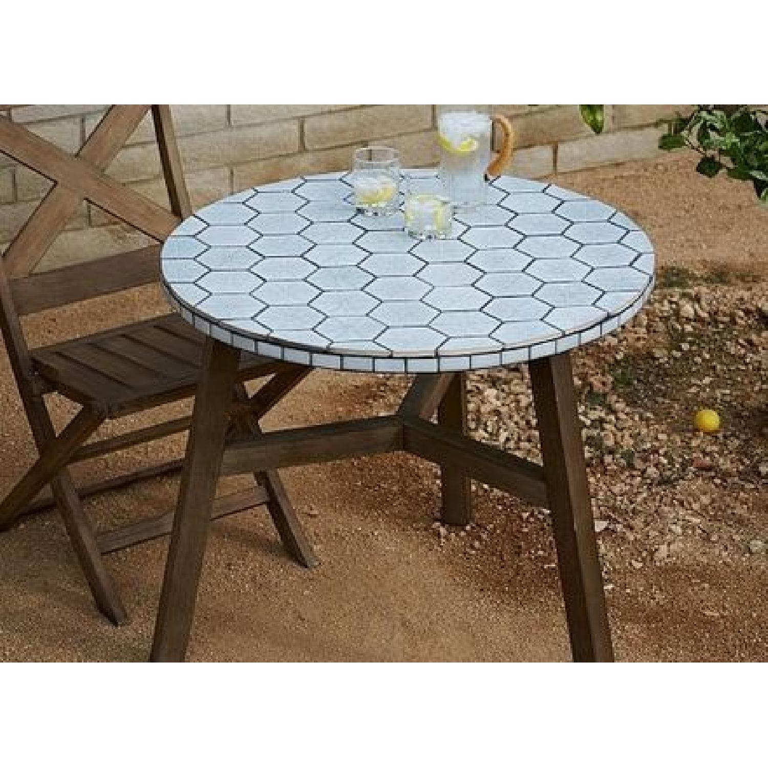 West Elm Mosaic Outdoor Bistro Table w/ Tile Top - image-4