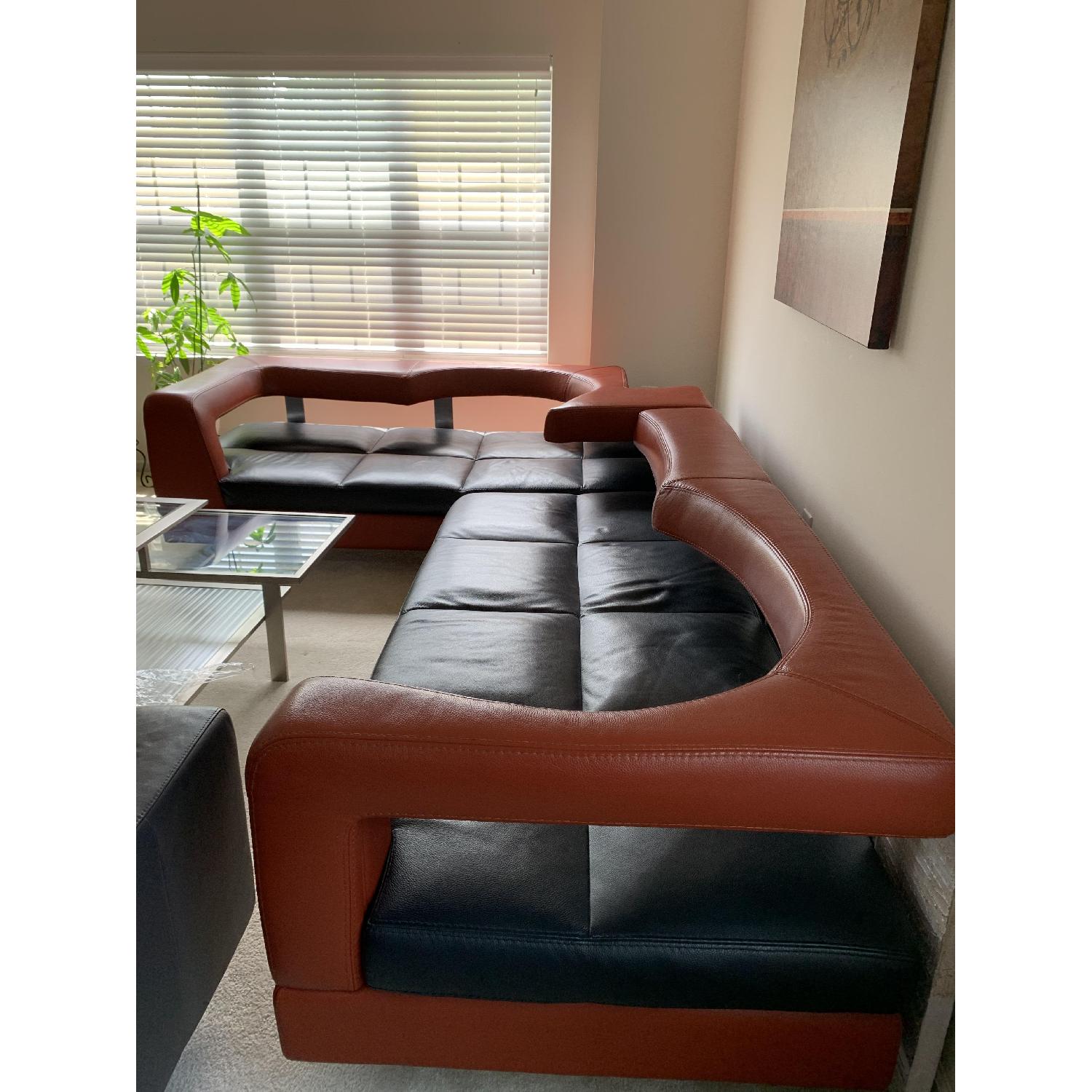 Formenti Italian Wave Leather Sectional Sofa - image-5