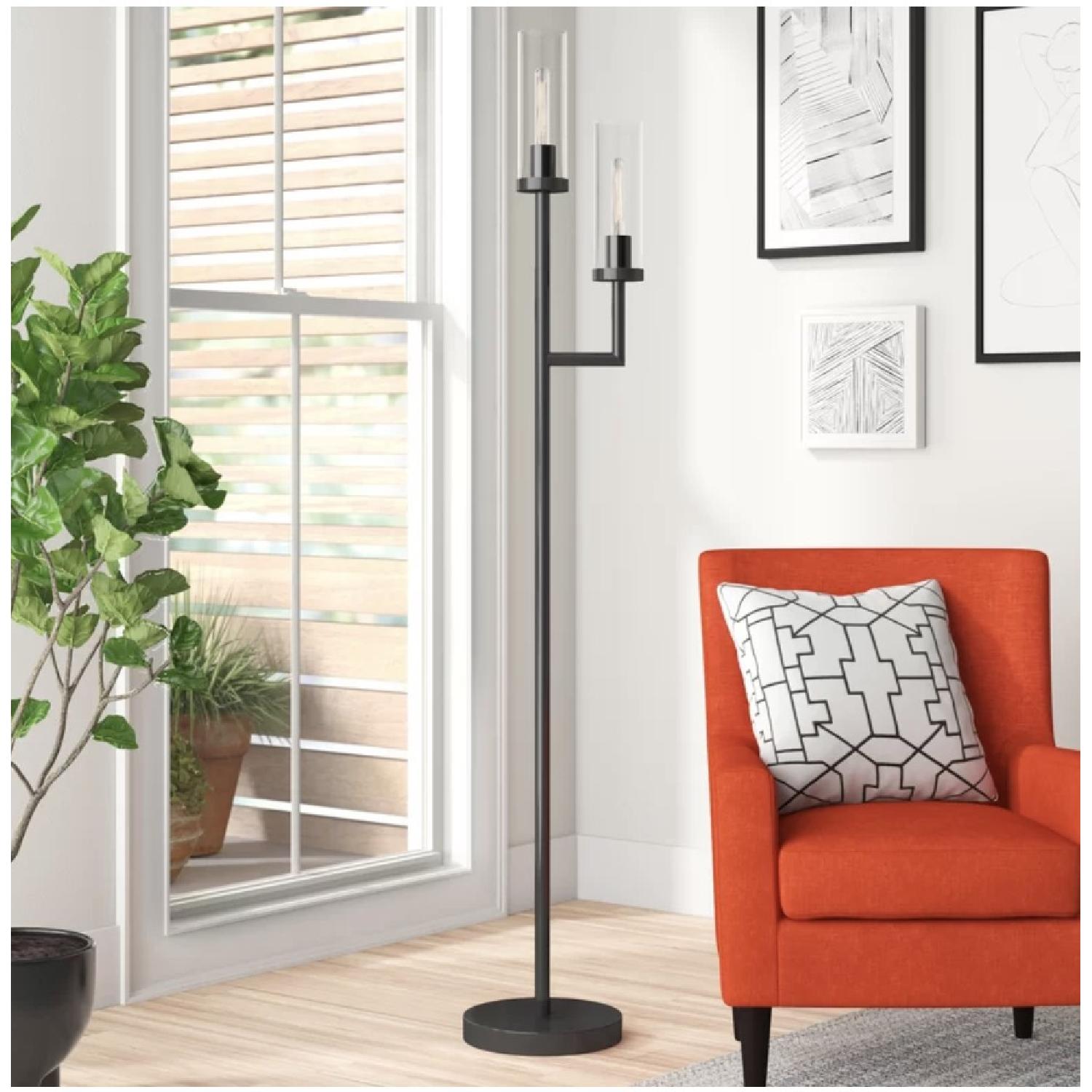 Zipcode Design Industrial Floor Lamp w/ 2 Edison Bulbs - image-1