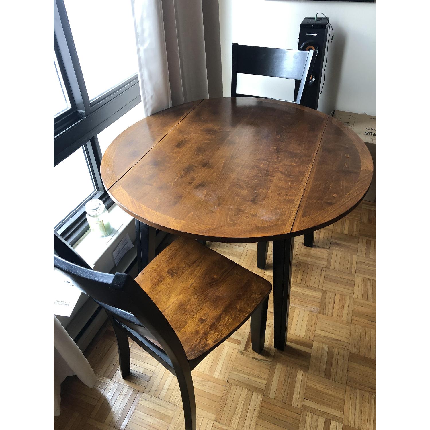 Bob's Blake Cherry Wood Dining Table w/ 2 Chairs AptDeco