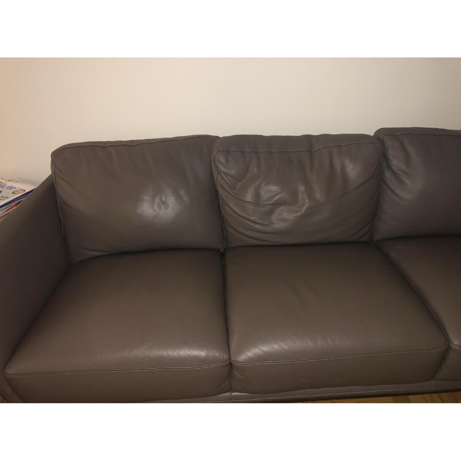 Macy's Leather 3 Seater Sofa - image-2