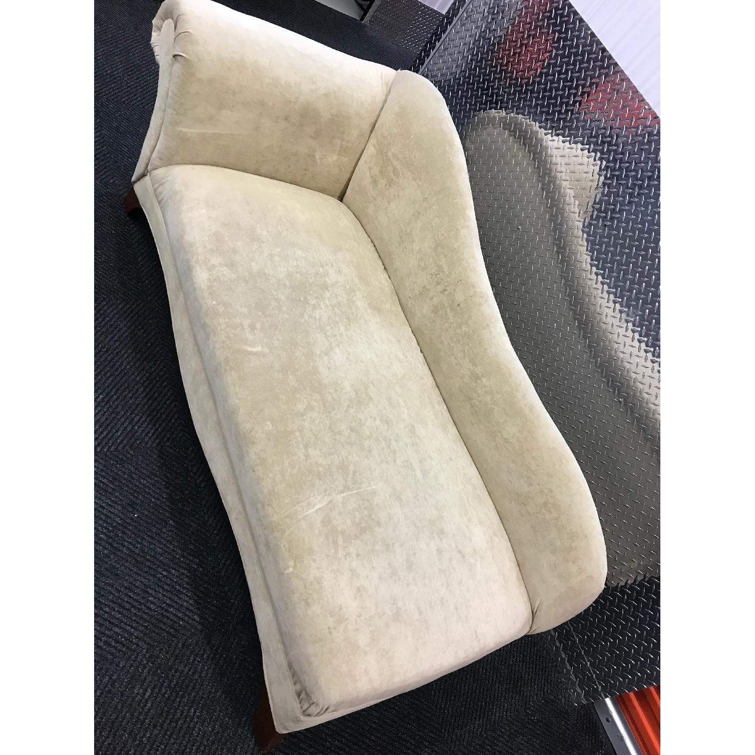 Z Gallerie Beige Microsuede Chaise Lounge AptDeco