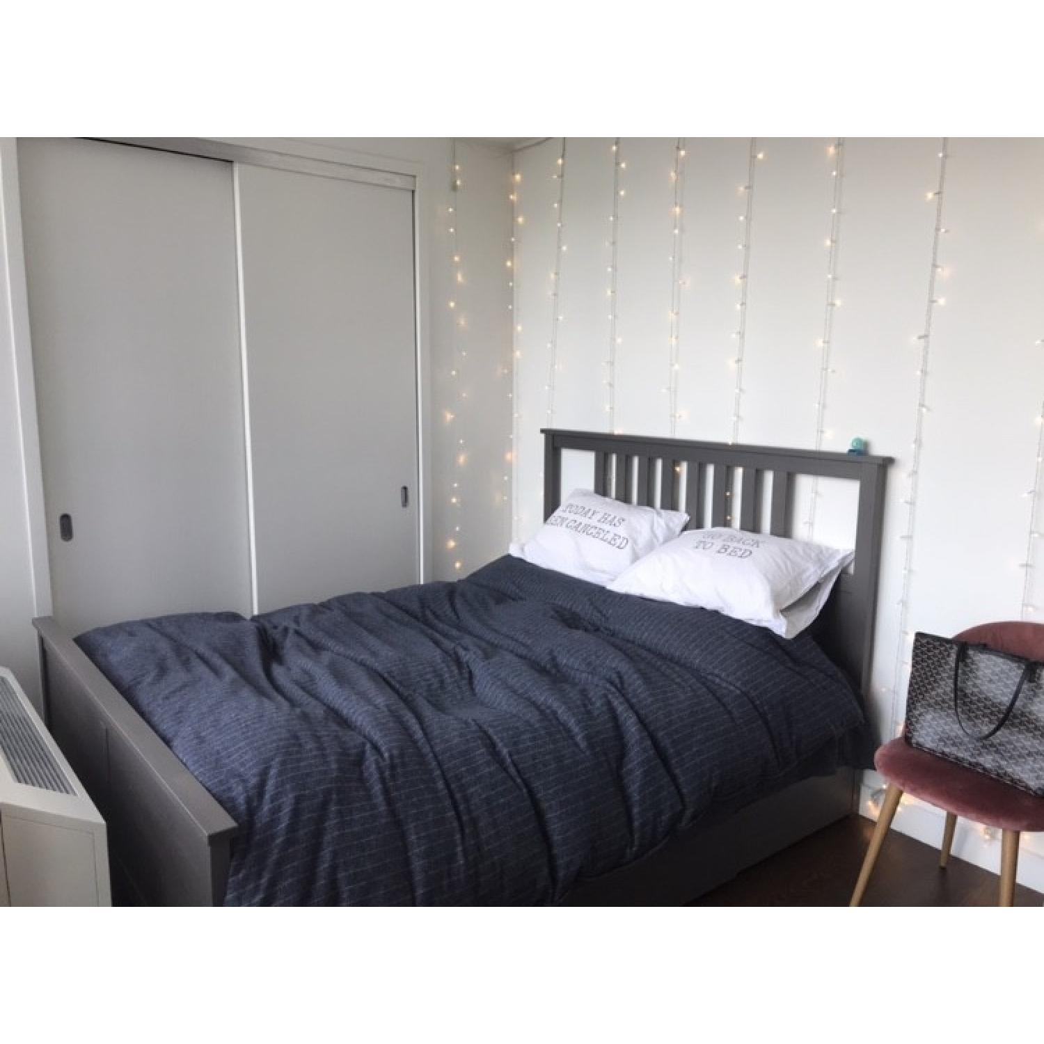 Ikea Hemnes Queen Size Bed Frame w/ 4 Storage Boxes AptDeco