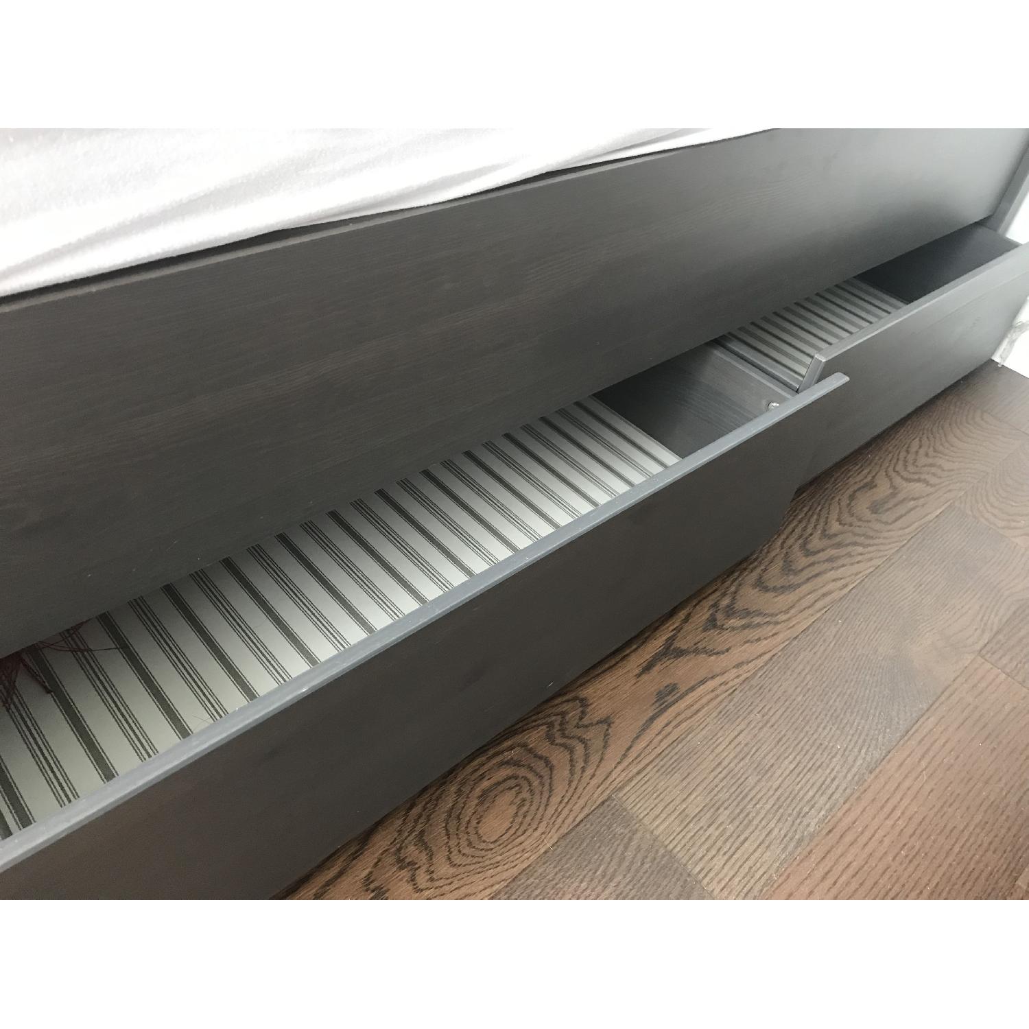 Ikea Hemnes Queen Size Bed Frame w/ 4 Storage Boxes AptDeco