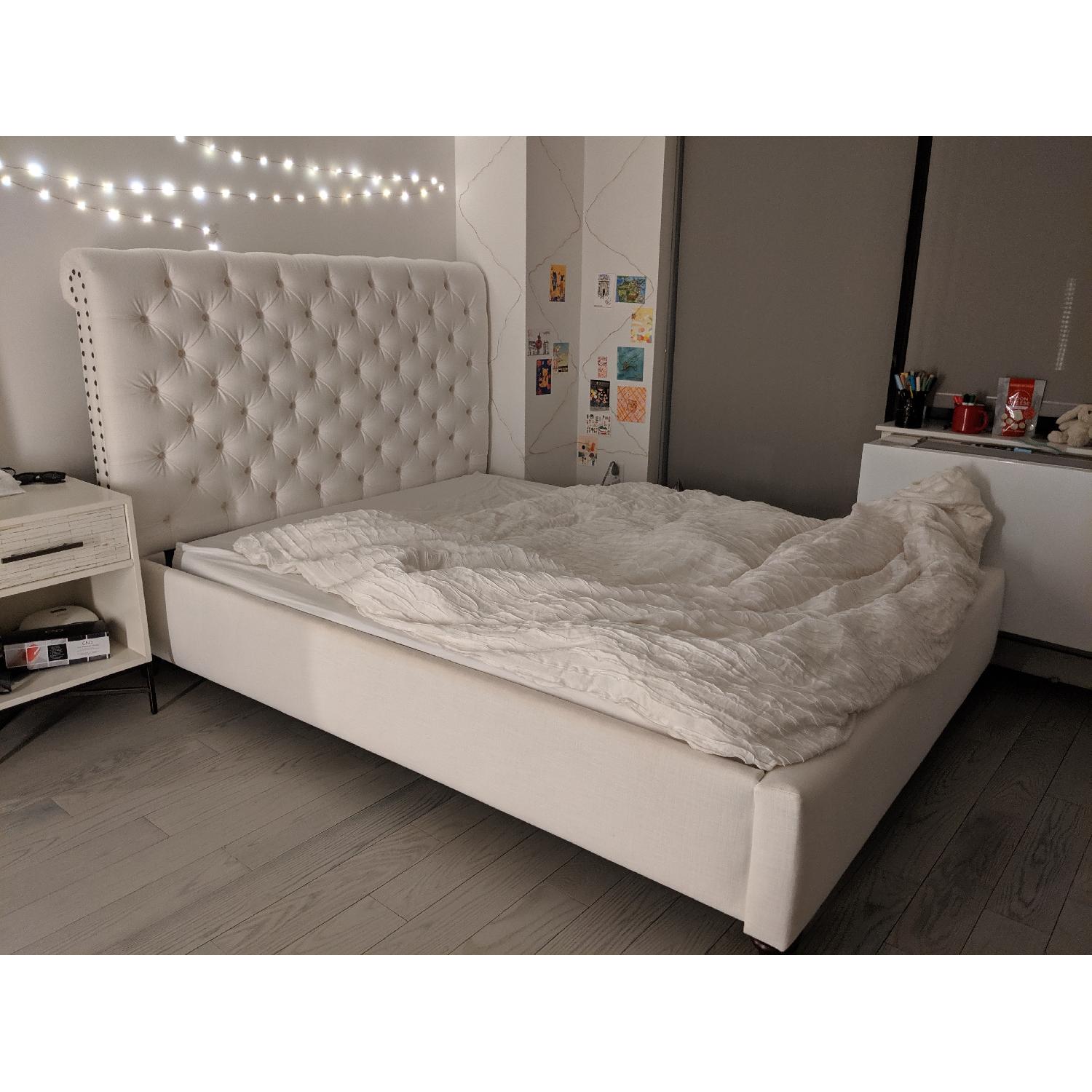 Pottery Barn Chesterfield Tufted Upholstered Queen Bed - image-3