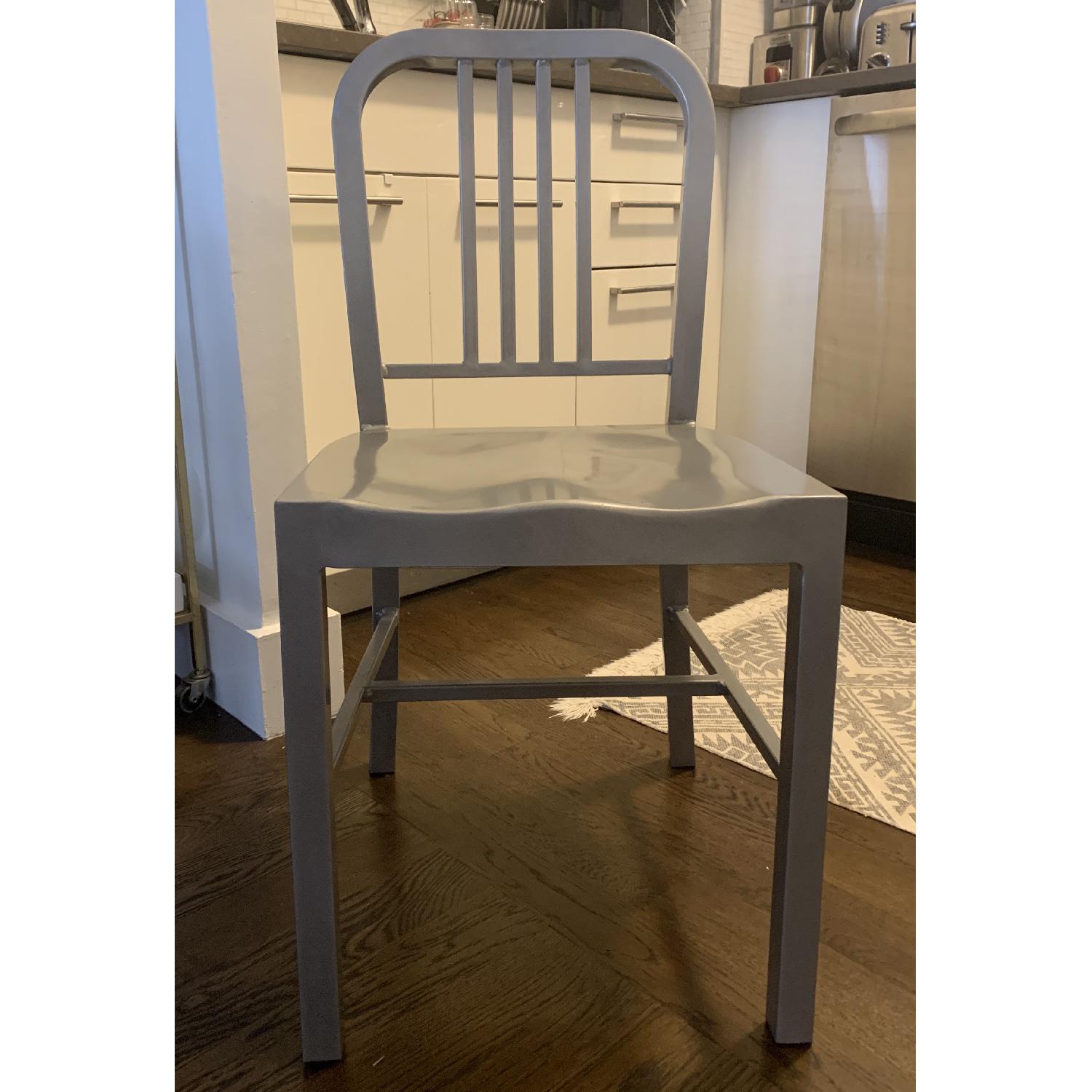 Silver Metal Dining Chairs - image-1