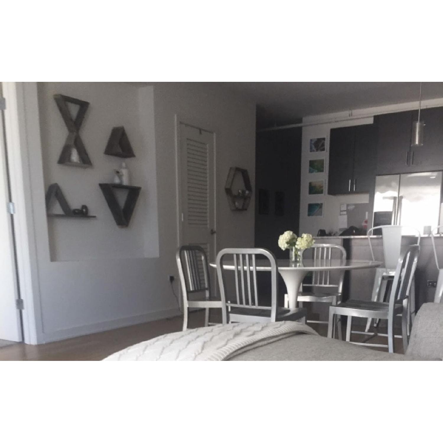 Silver Metal Dining Chairs - image-4