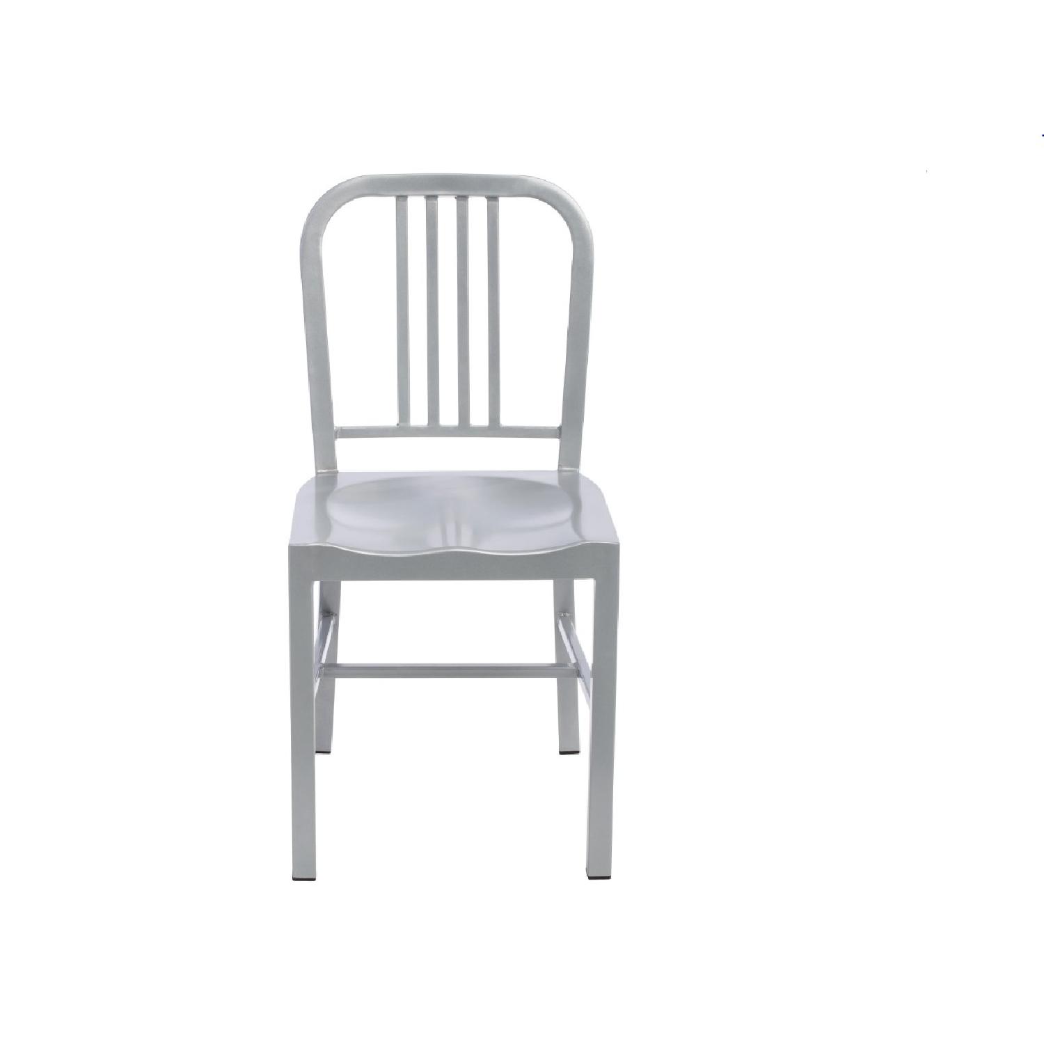 Silver Metal Dining Chairs - image-6