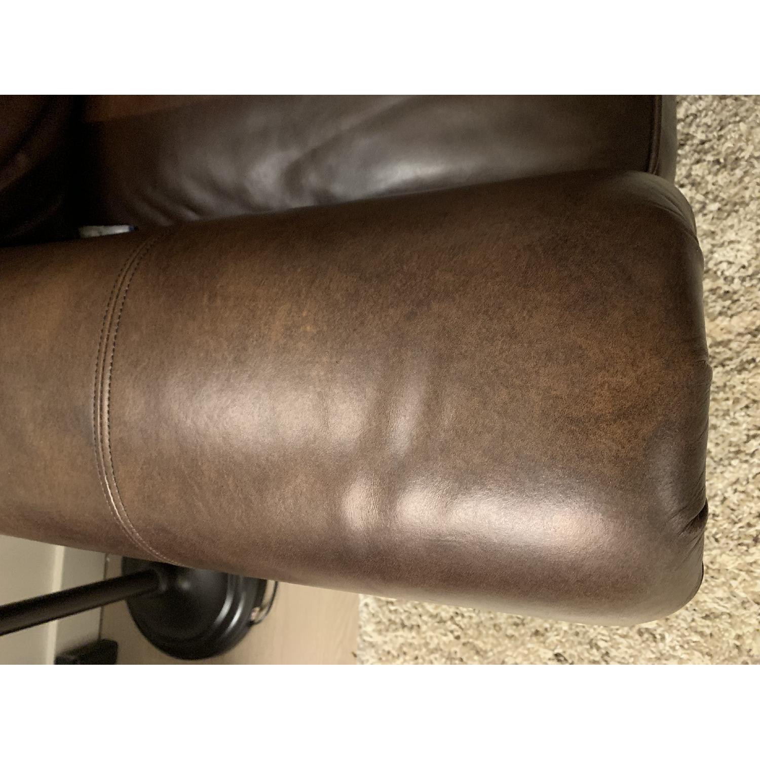 Raymour & Flanigan L-Shaped Leather Sectional Sofa - image-2