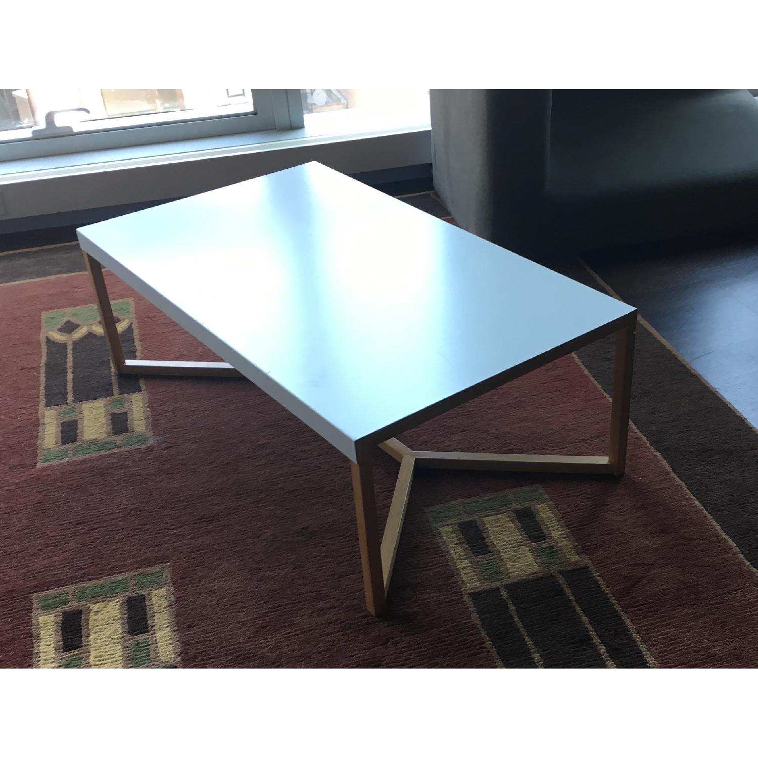 EQ3 Trivia White Coffee Table w/ Tray Top - image-1