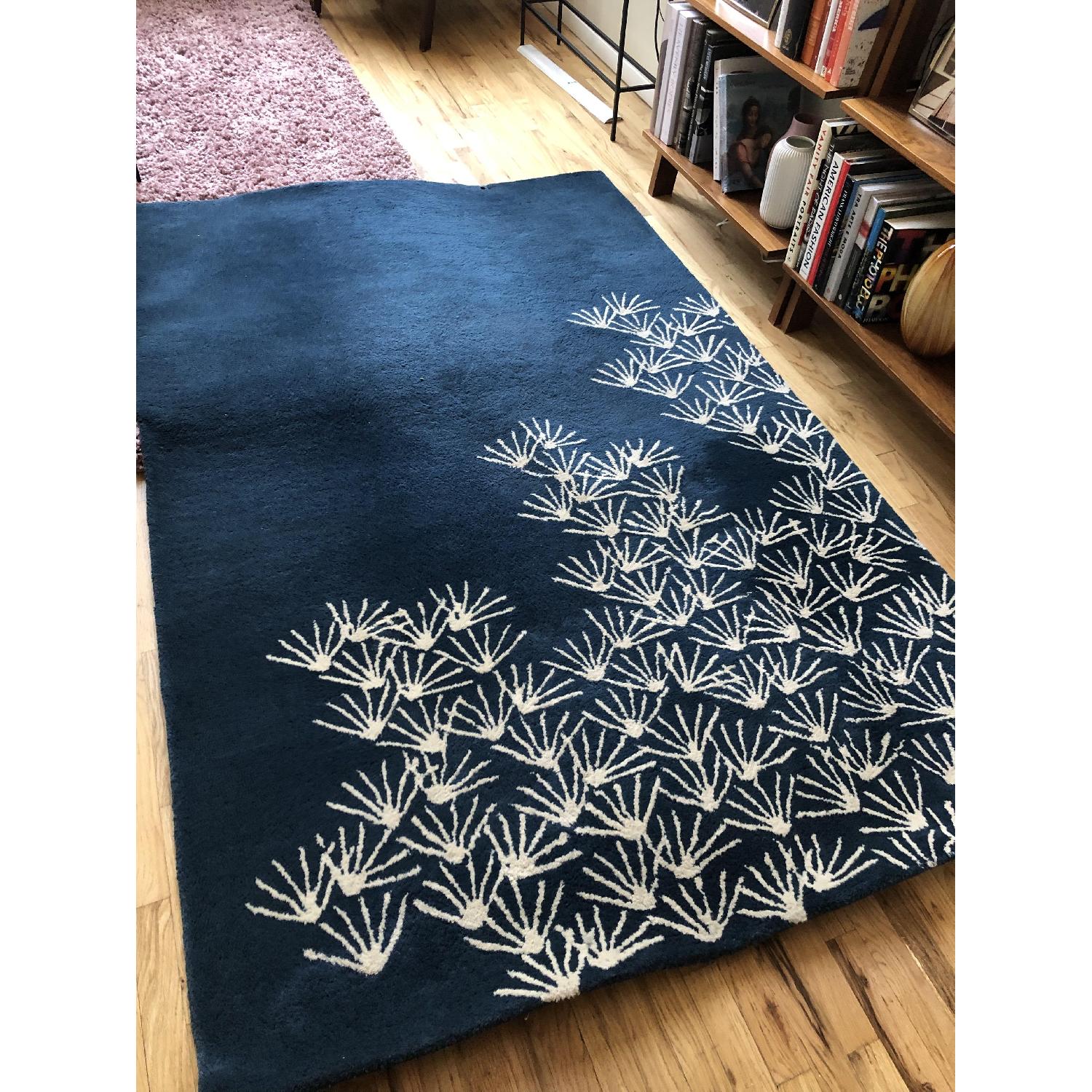CB2 Blue & White Area Rug AptDeco