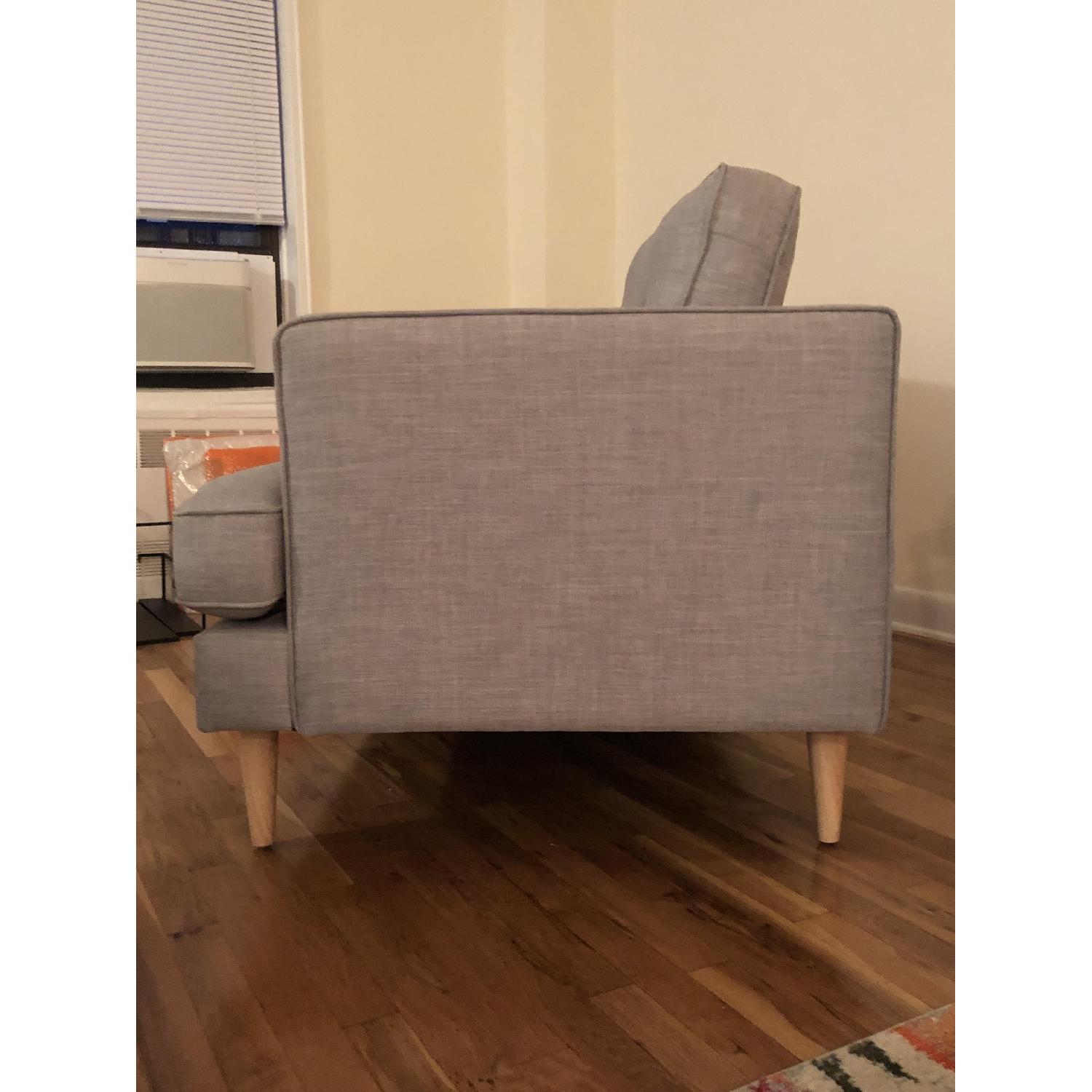 World Market Dove Gray Woven Apel Sofa - image-3