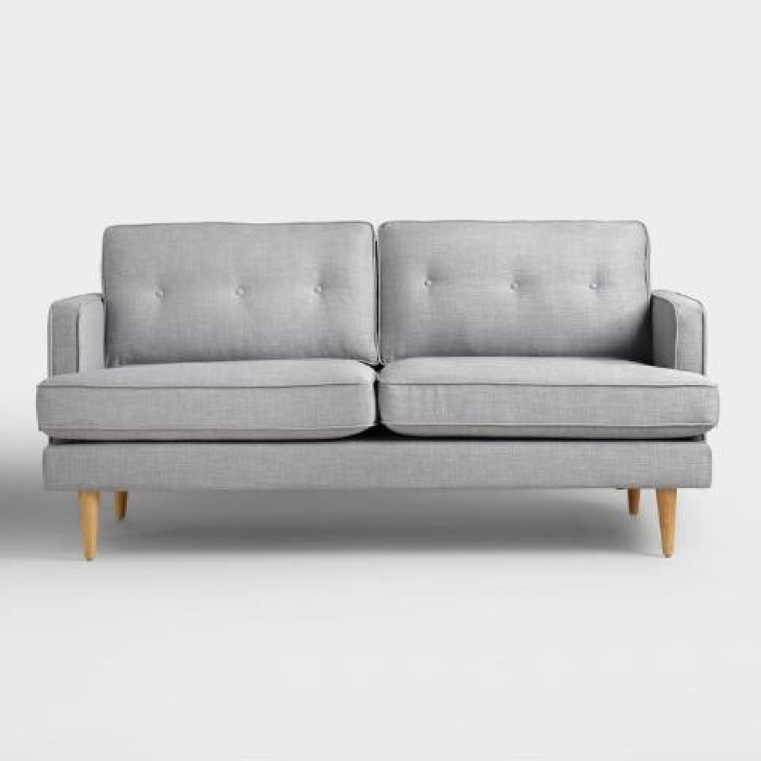 World Market Dove Gray Woven Apel Sofa - image-4