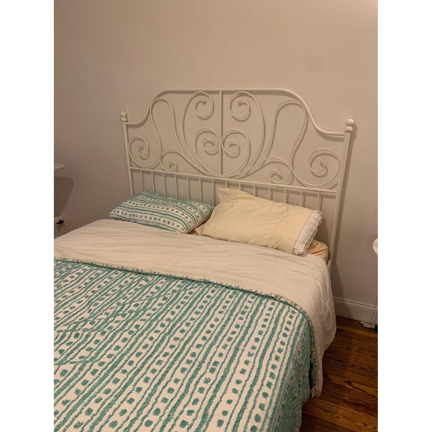 Ikea Leirvik White Queen Size Bed Frame AptDeco