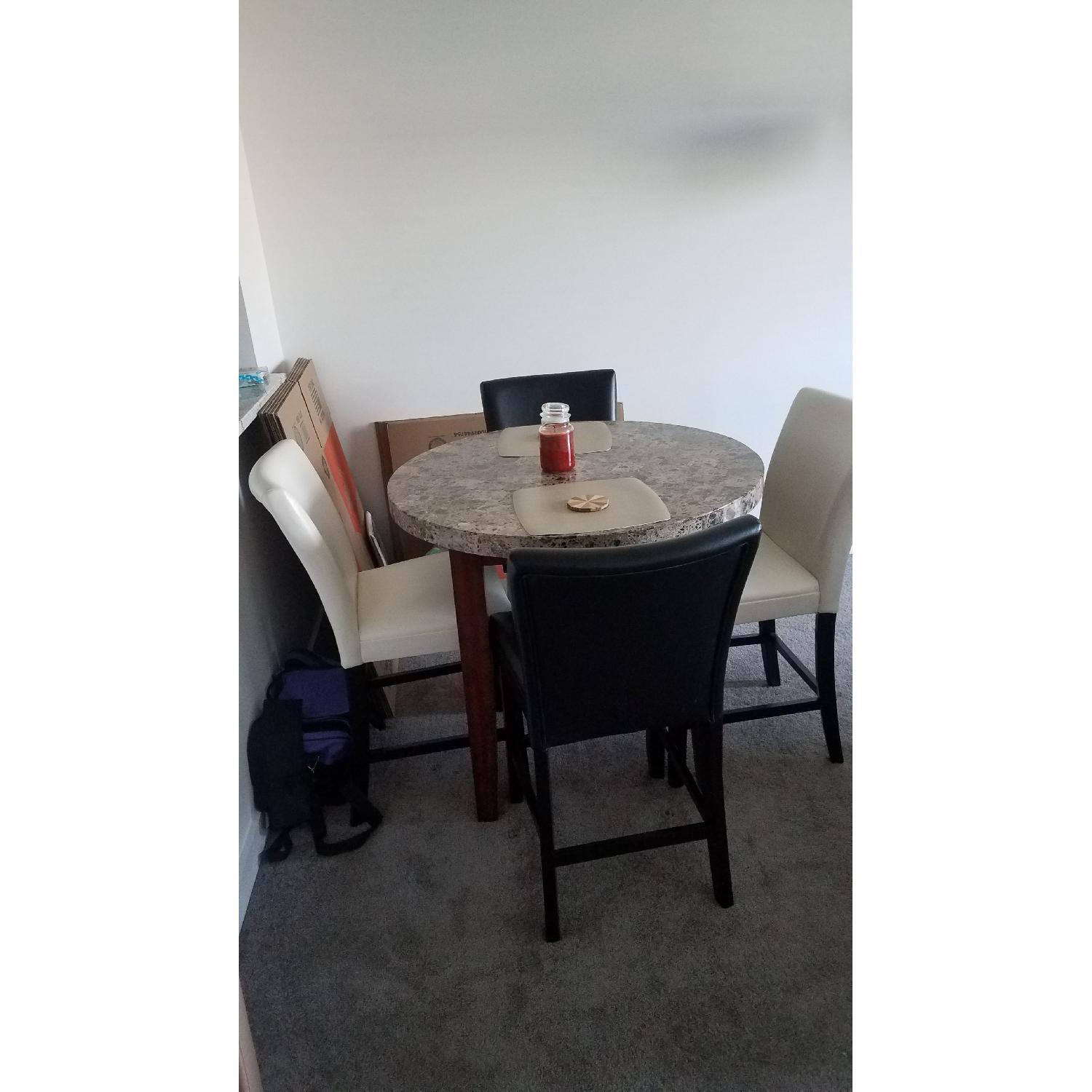Bob's Marble Counter Height Table w/ 4 Chairs - image-2