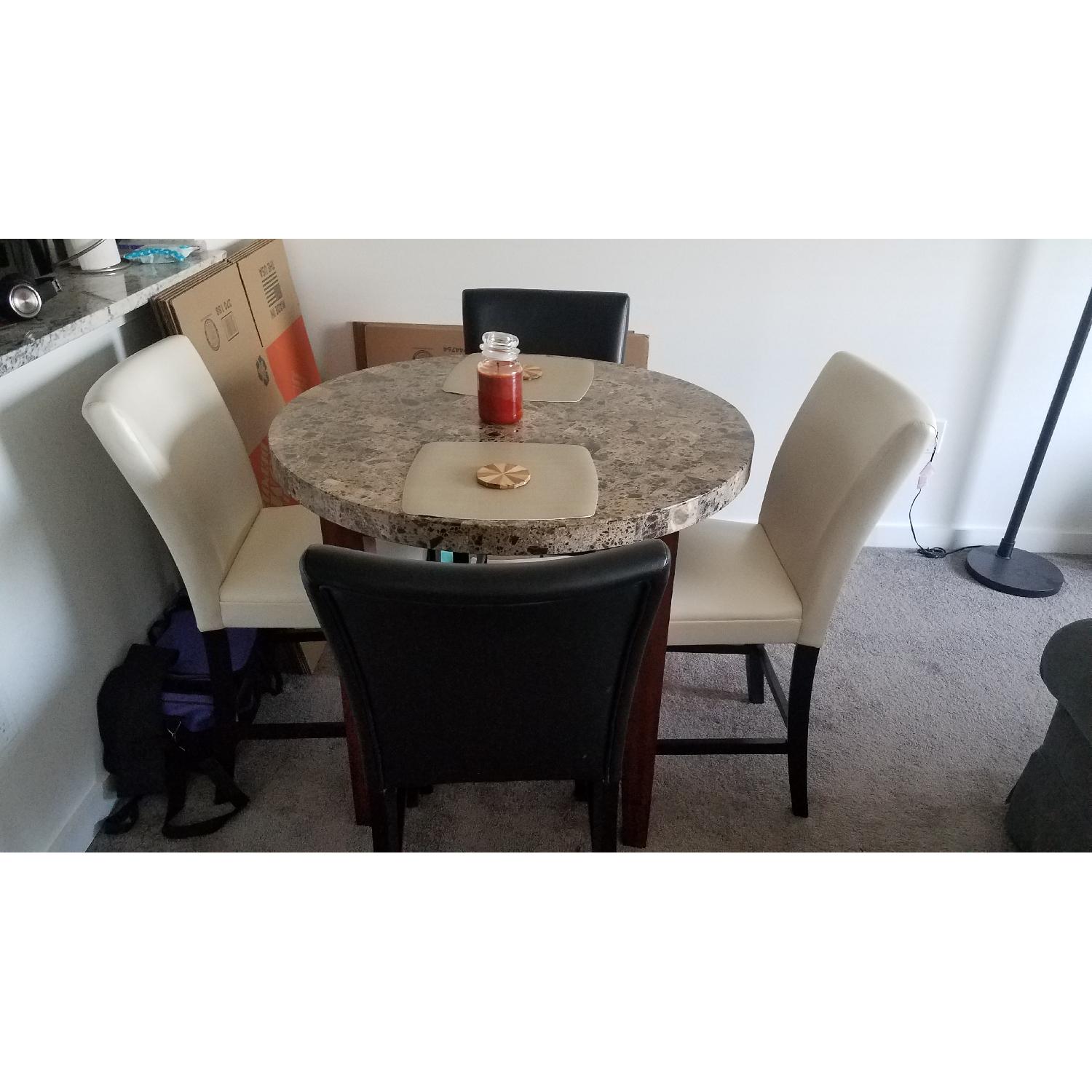 Bob's Marble Counter Height Table w/ 4 Chairs - image-3