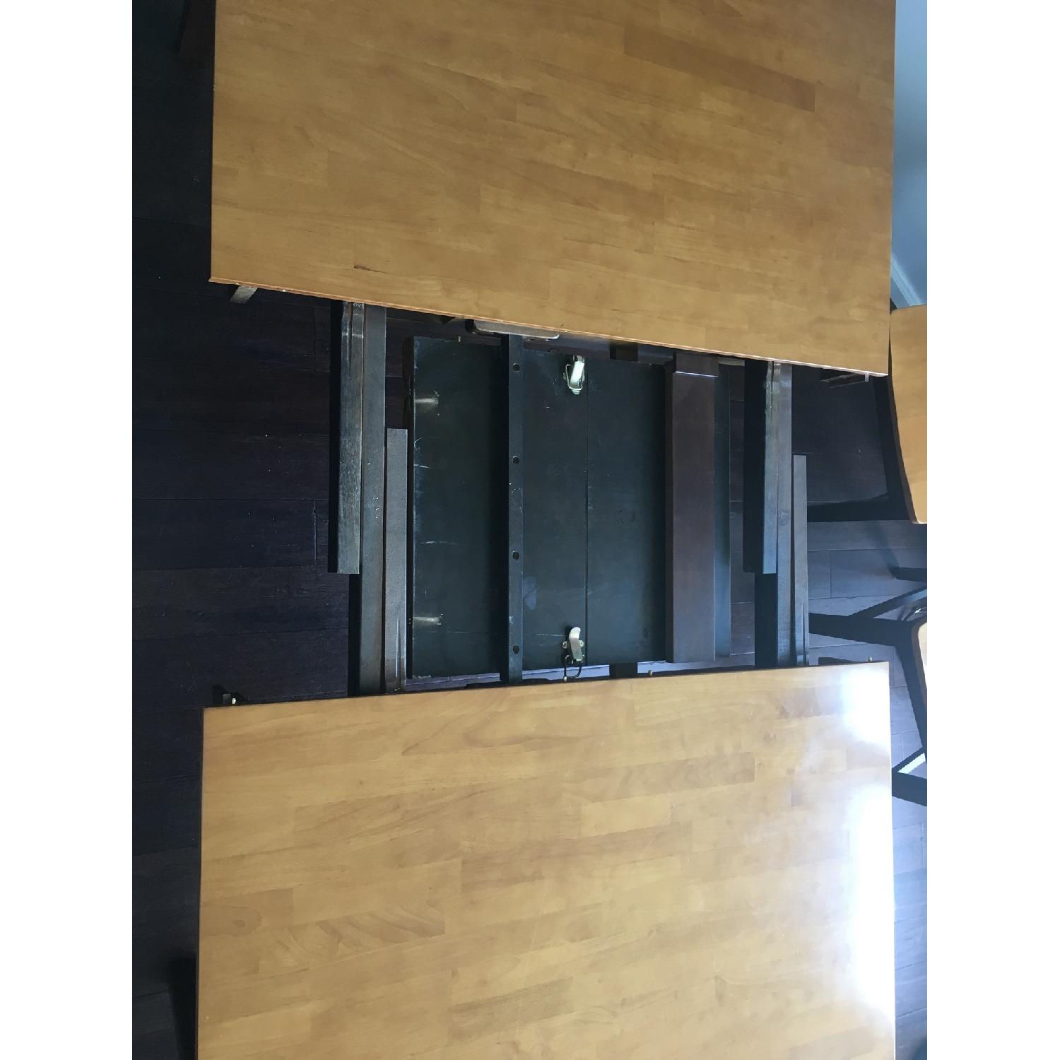 Multi Tone Expandable Wood Dining Table w/ 4 Chairs - AptDeco