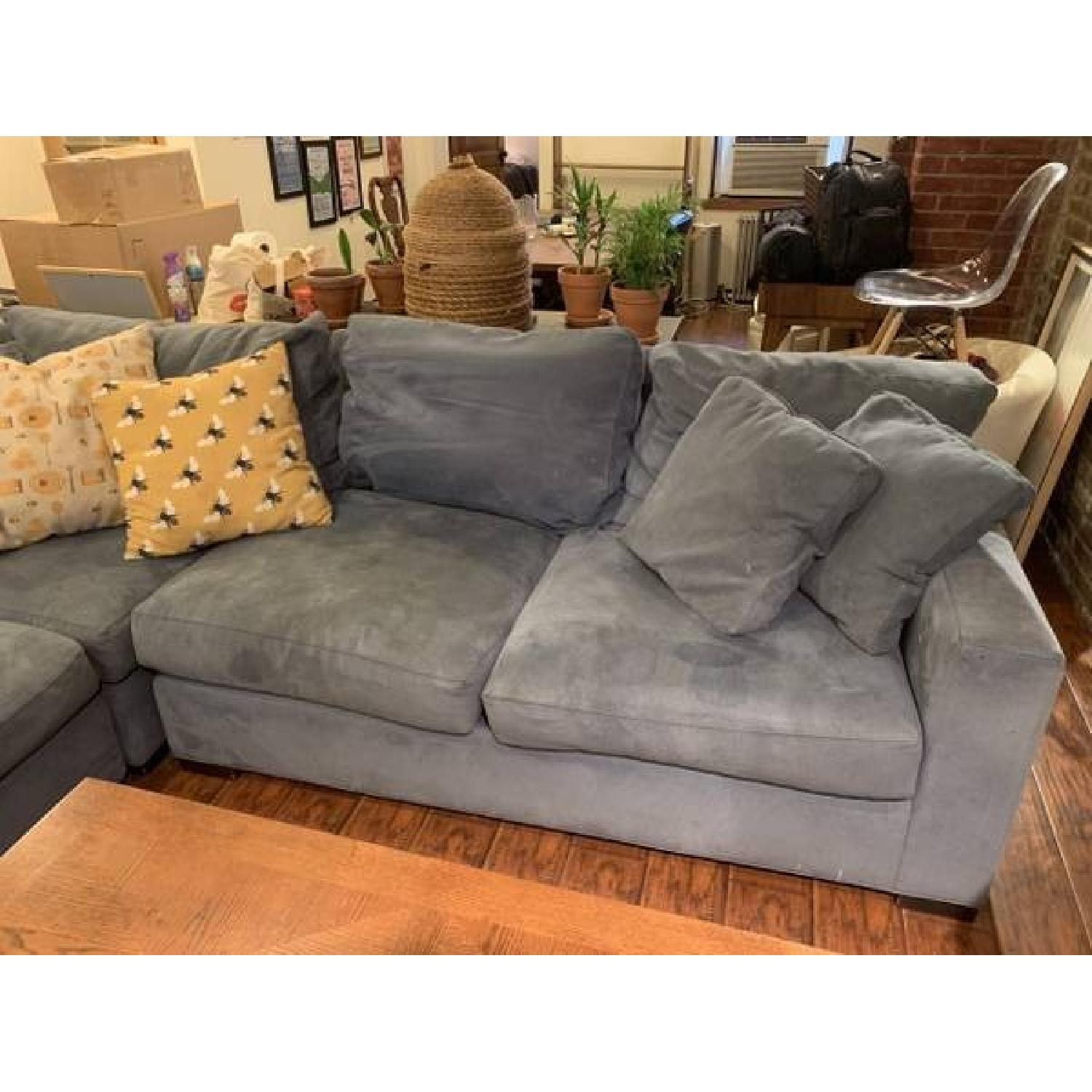 Crate & Barrel Custom Large Light Blue Sectional Sofa - image-2