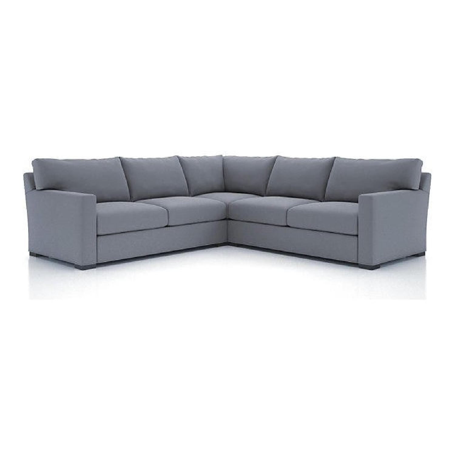 Crate & Barrel Custom Large Light Blue Sectional Sofa - image-0
