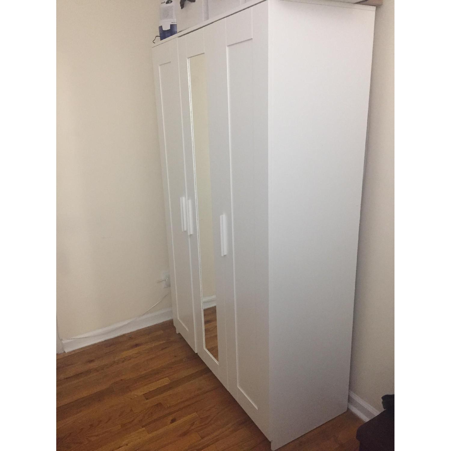 White Mirrored Wardrobe/Closet - image-1