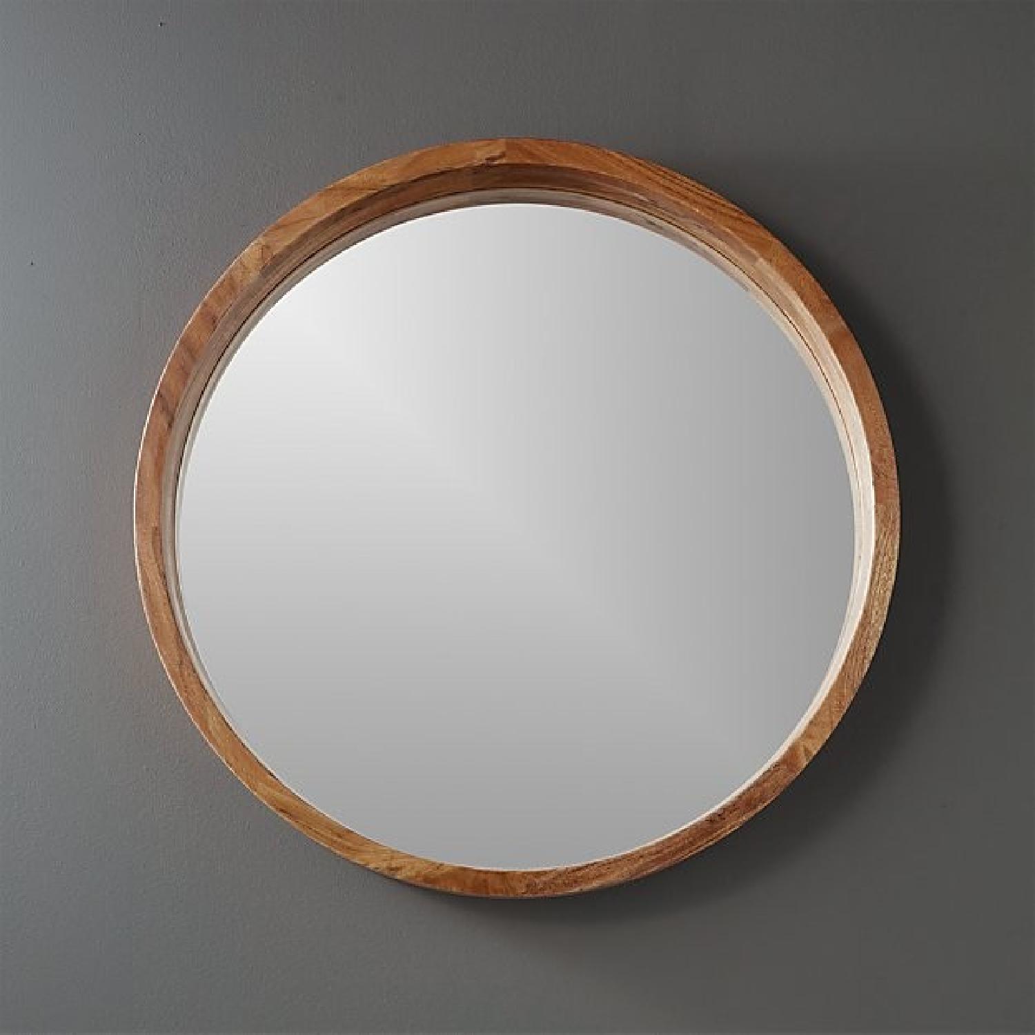 CB2 Round Acacia Mirror - image-1