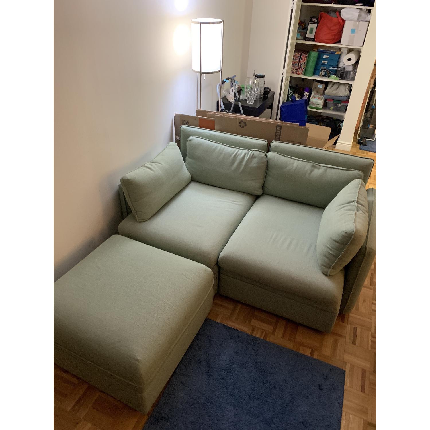 Ikea Sleeper Sofa & Storage Ottoman - image-1