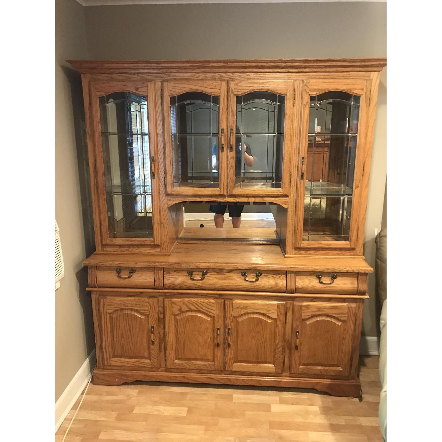 Solid Oak China Cabinet - image-2