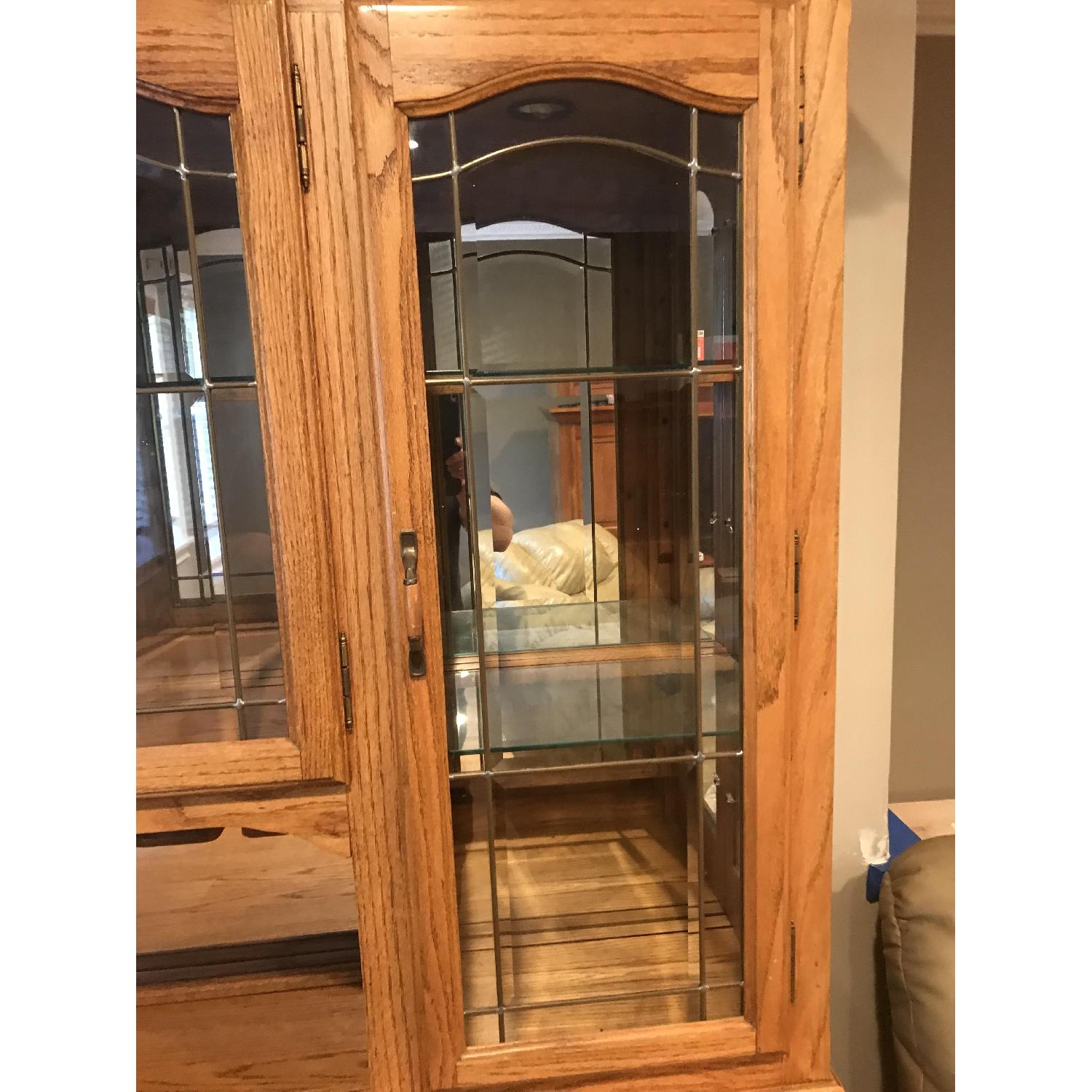 Solid Oak China Cabinet - image-5