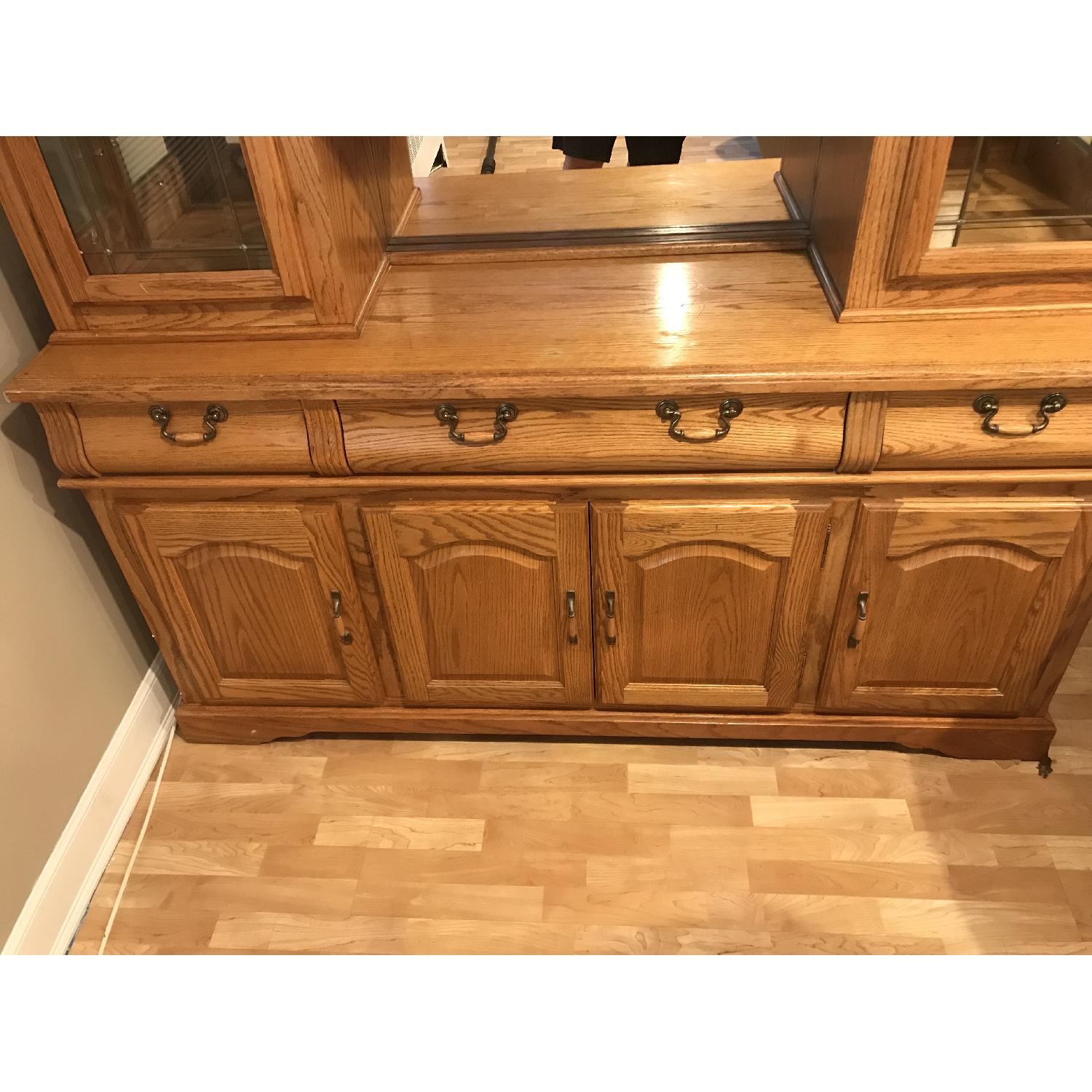 Solid Oak China Cabinet - image-6