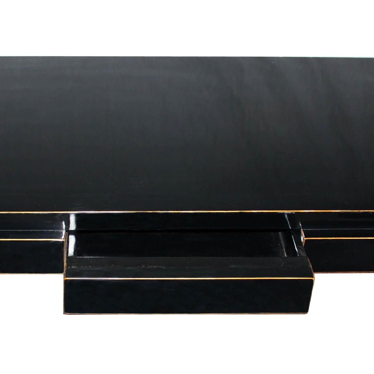 Vintage 1-Drawer Black Elm Coffee Table - image-2