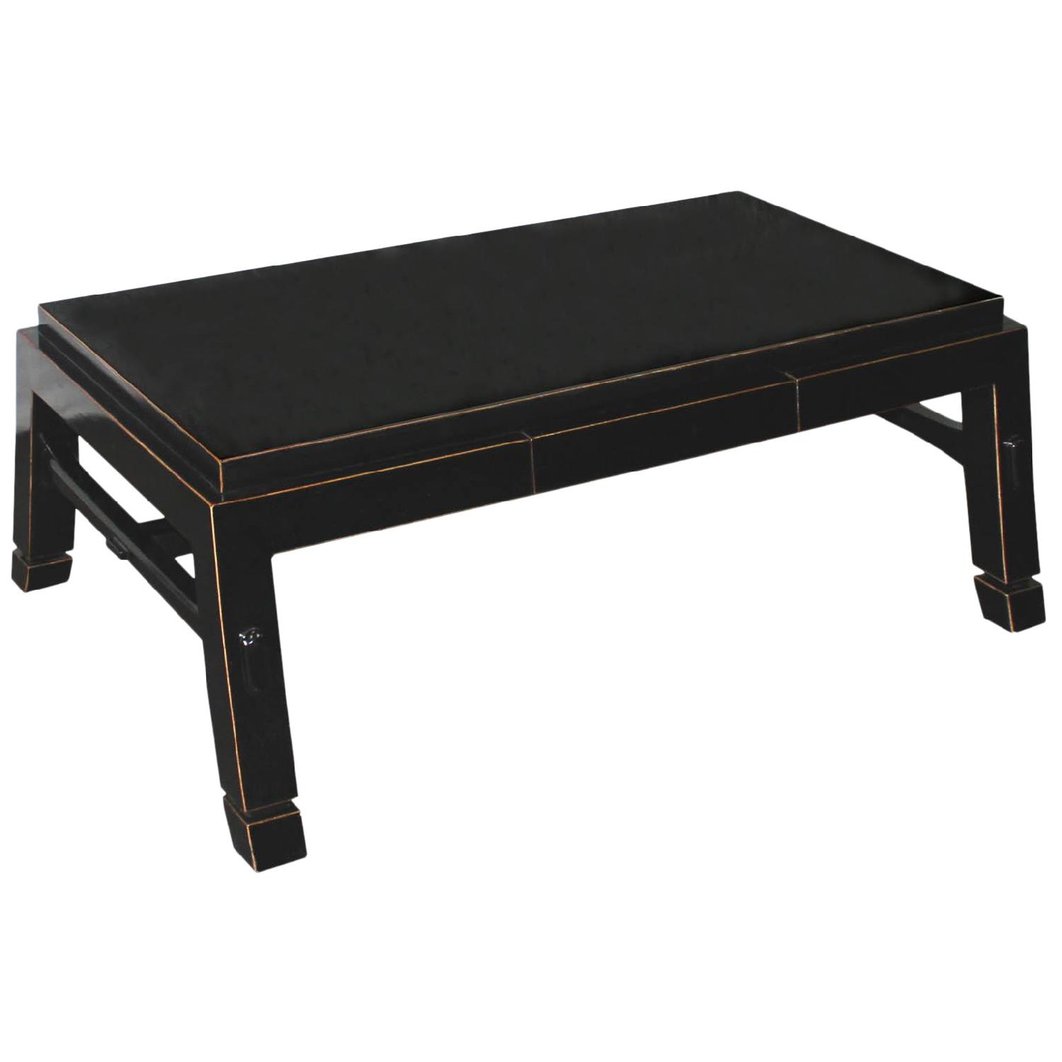 Vintage 1-Drawer Black Elm Coffee Table - image-4