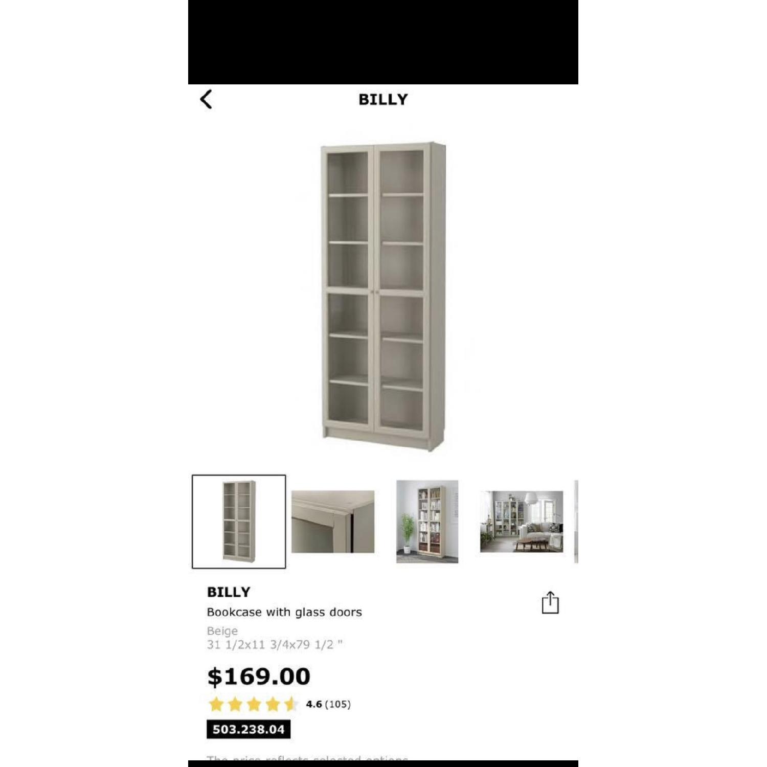 Ikea Billy Bookcase w/ Glass Doors - AptDeco