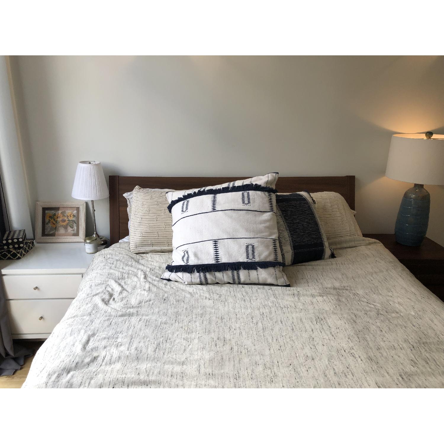 Ikea Nyvoll Brown Queen Bed AptDeco