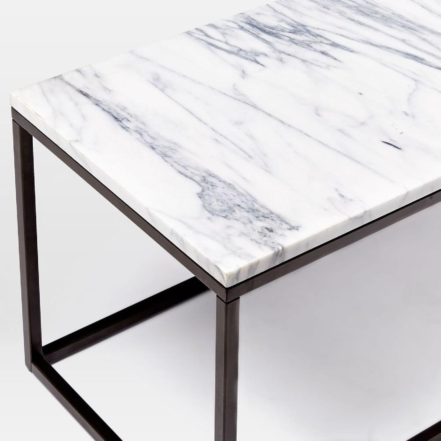 West Elm Box Frame Marble Coffee Table - image-2